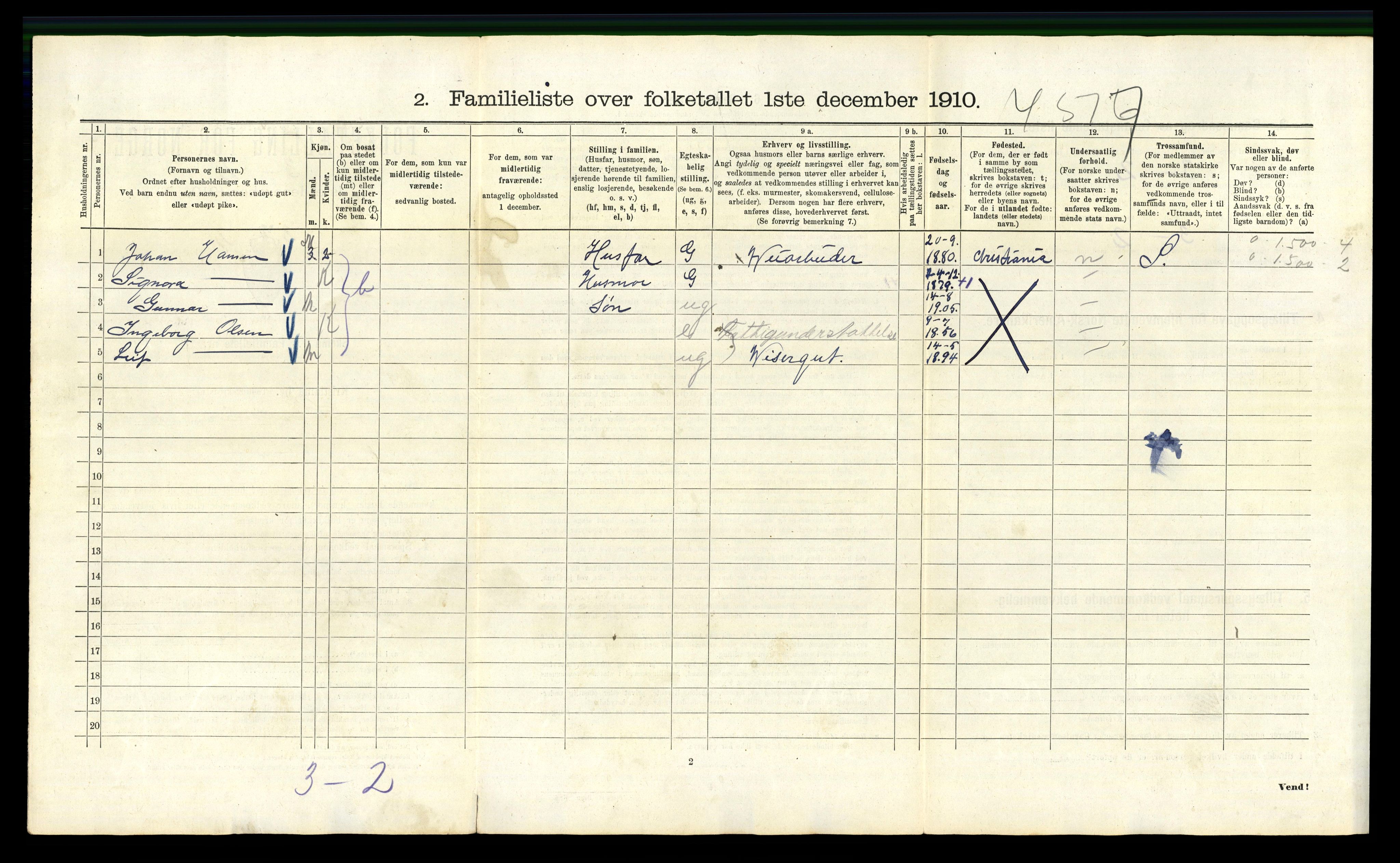 RA, 1910 census for Kristiania, 1910, p. 102208