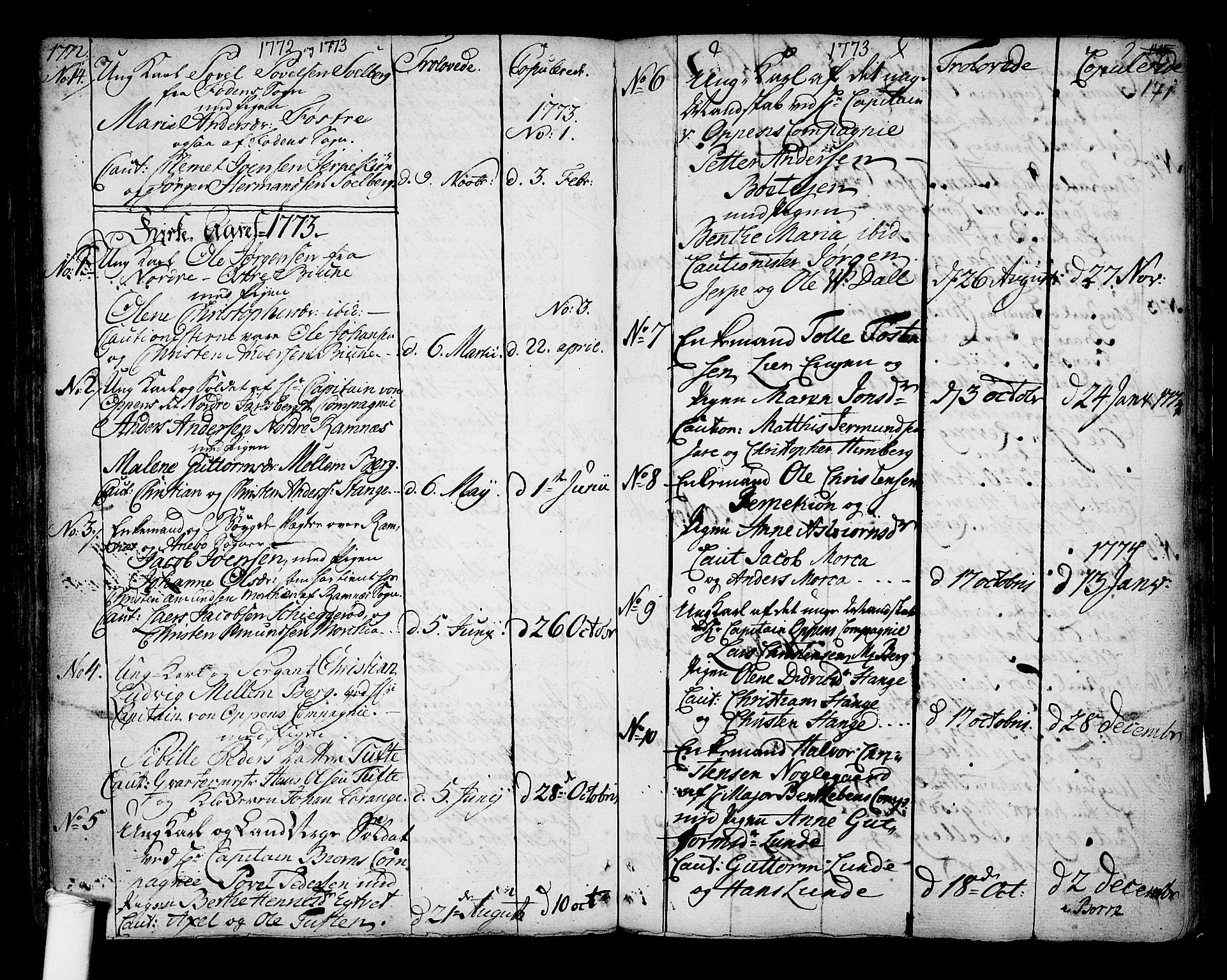 Ramnes kirkebøker, SAKO/A-314/F/Fa/L0001: Parish register (official) no. I 1, 1732-1774, p. 171