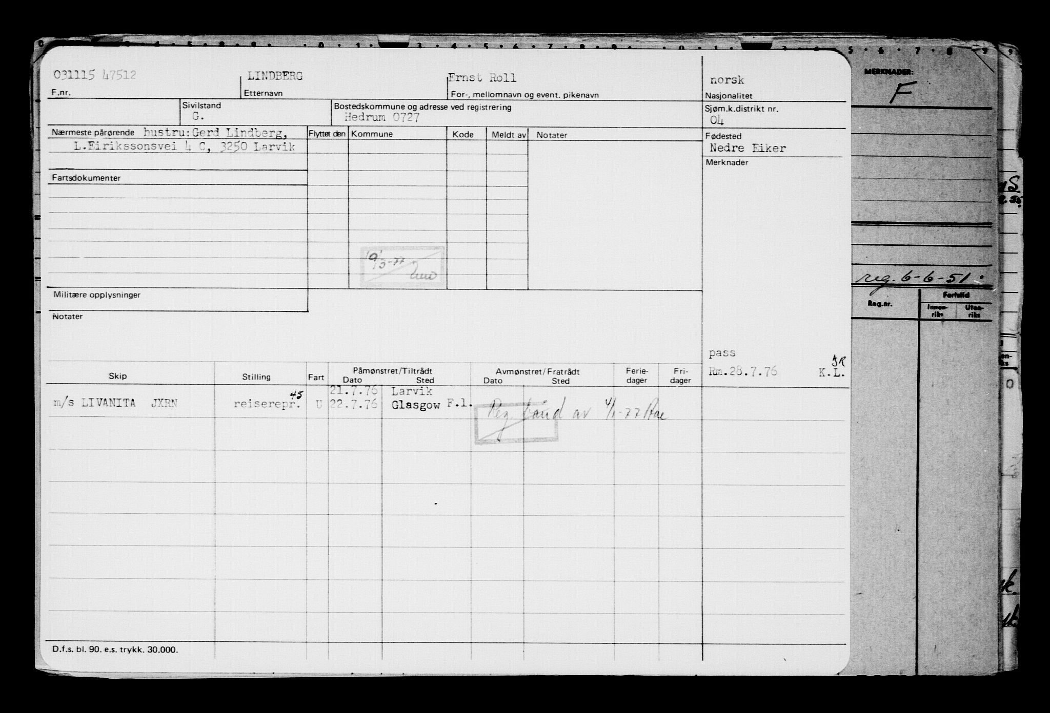 Direktoratet for sjømenn, AV/RA-S-3545/G/Gb/L0134: Hovedkort, 1915, p. 304