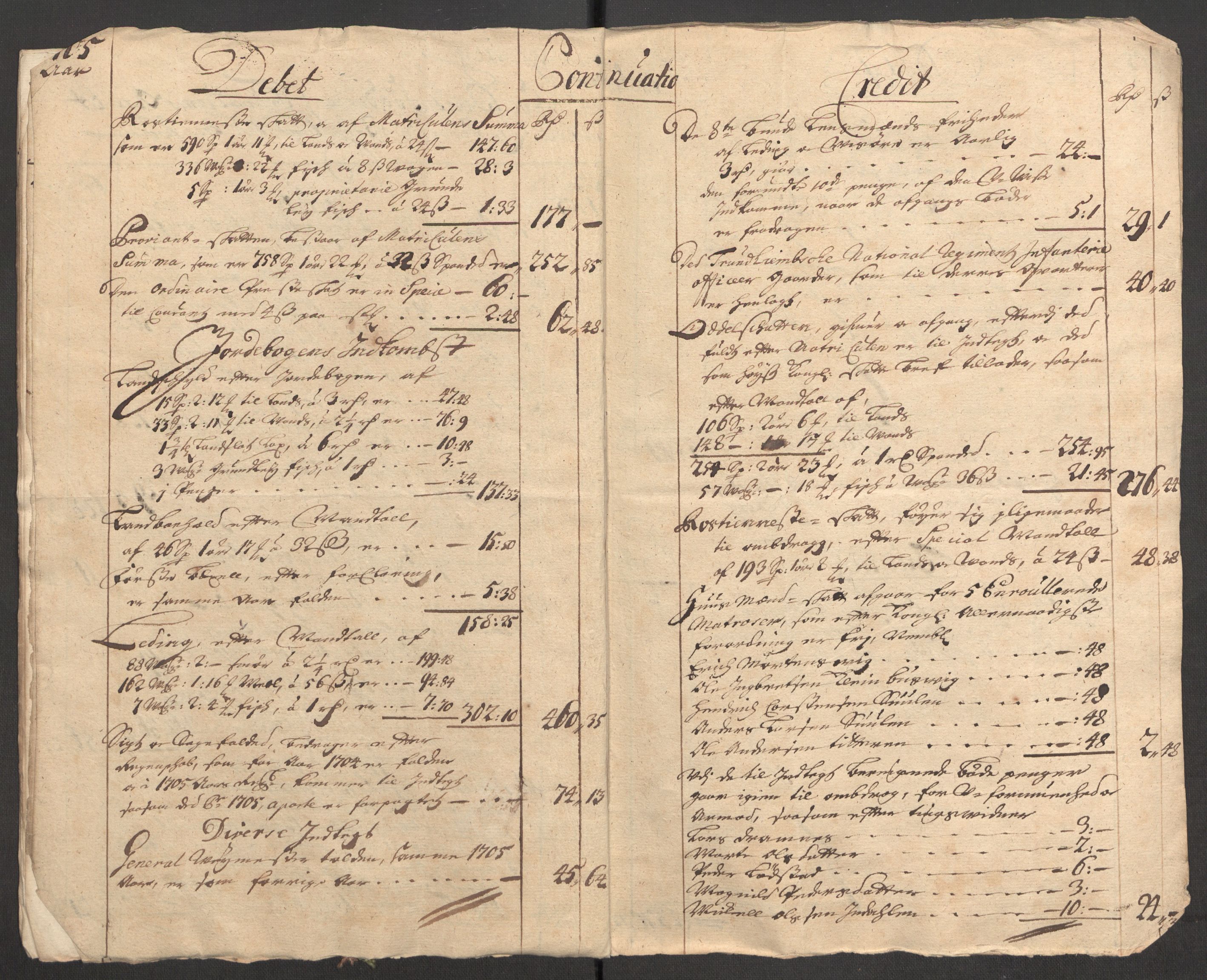 Rentekammeret inntil 1814, Reviderte regnskaper, Fogderegnskap, AV/RA-EA-4092/R57/L3856: Fogderegnskap Fosen, 1704-1705, p. 218