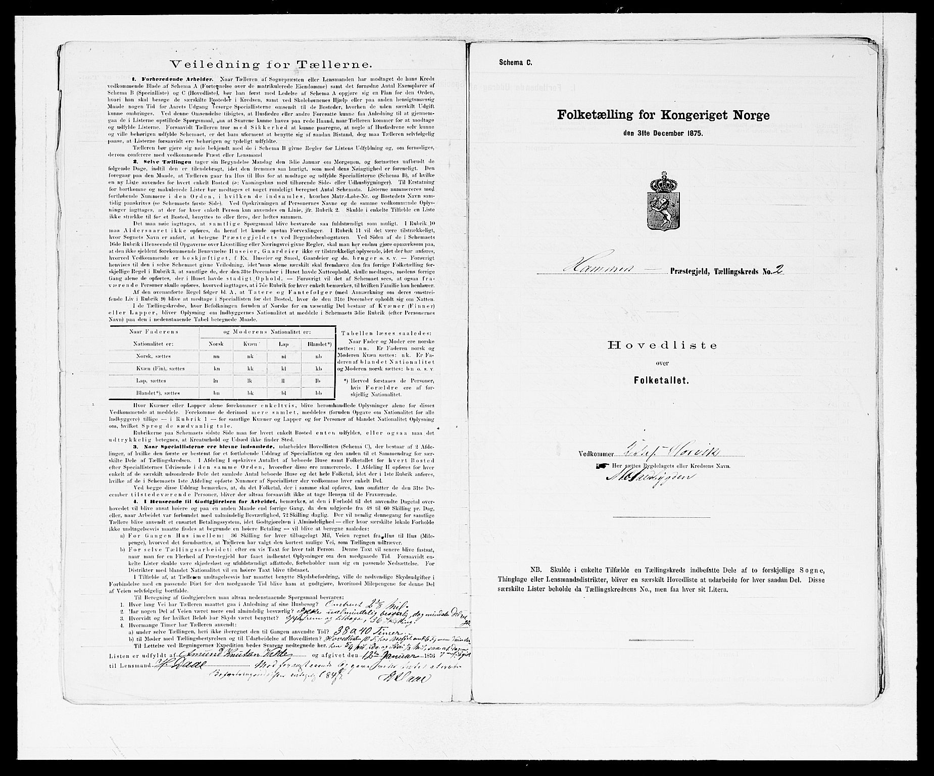 SAB, 1875 census for 1254P Hamre, 1875, p. 4