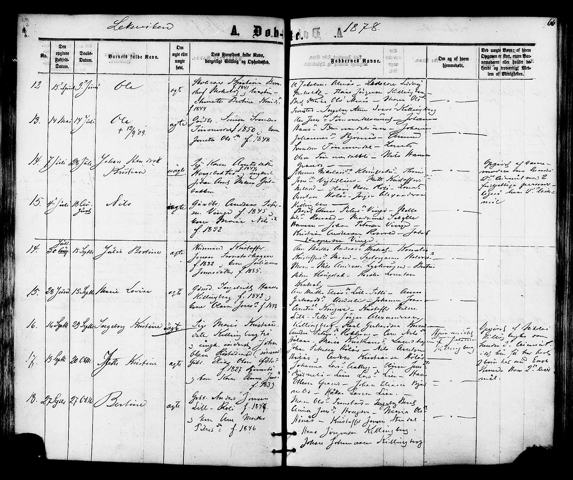 Ministerialprotokoller, klokkerbøker og fødselsregistre - Nord-Trøndelag, SAT/A-1458/701/L0009: Parish register (official) no. 701A09 /1, 1864-1882, p. 66