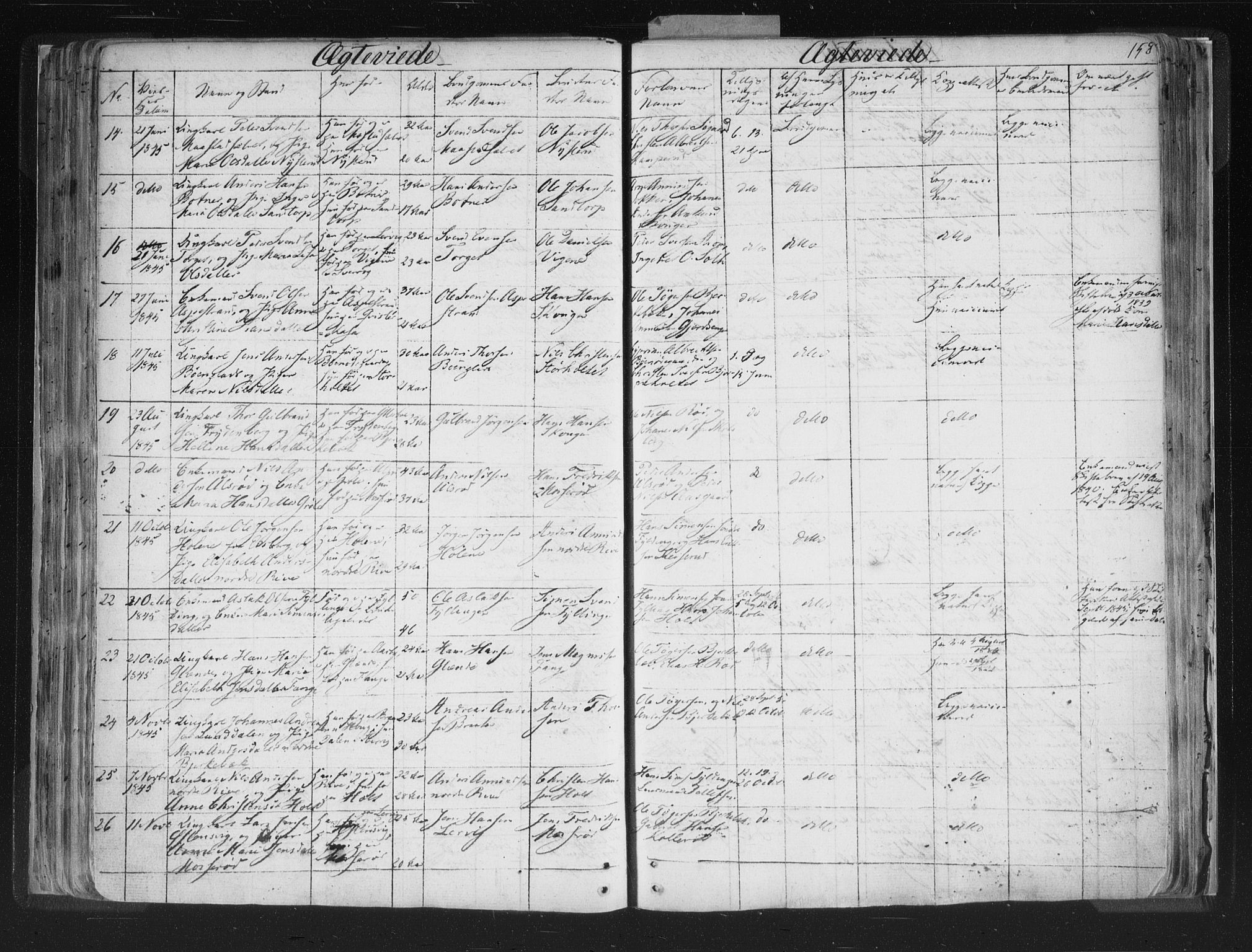 Aremark prestekontor Kirkebøker, AV/SAO-A-10899/F/Fc/L0002: Parish register (official) no. III 2, 1834-1849, p. 158