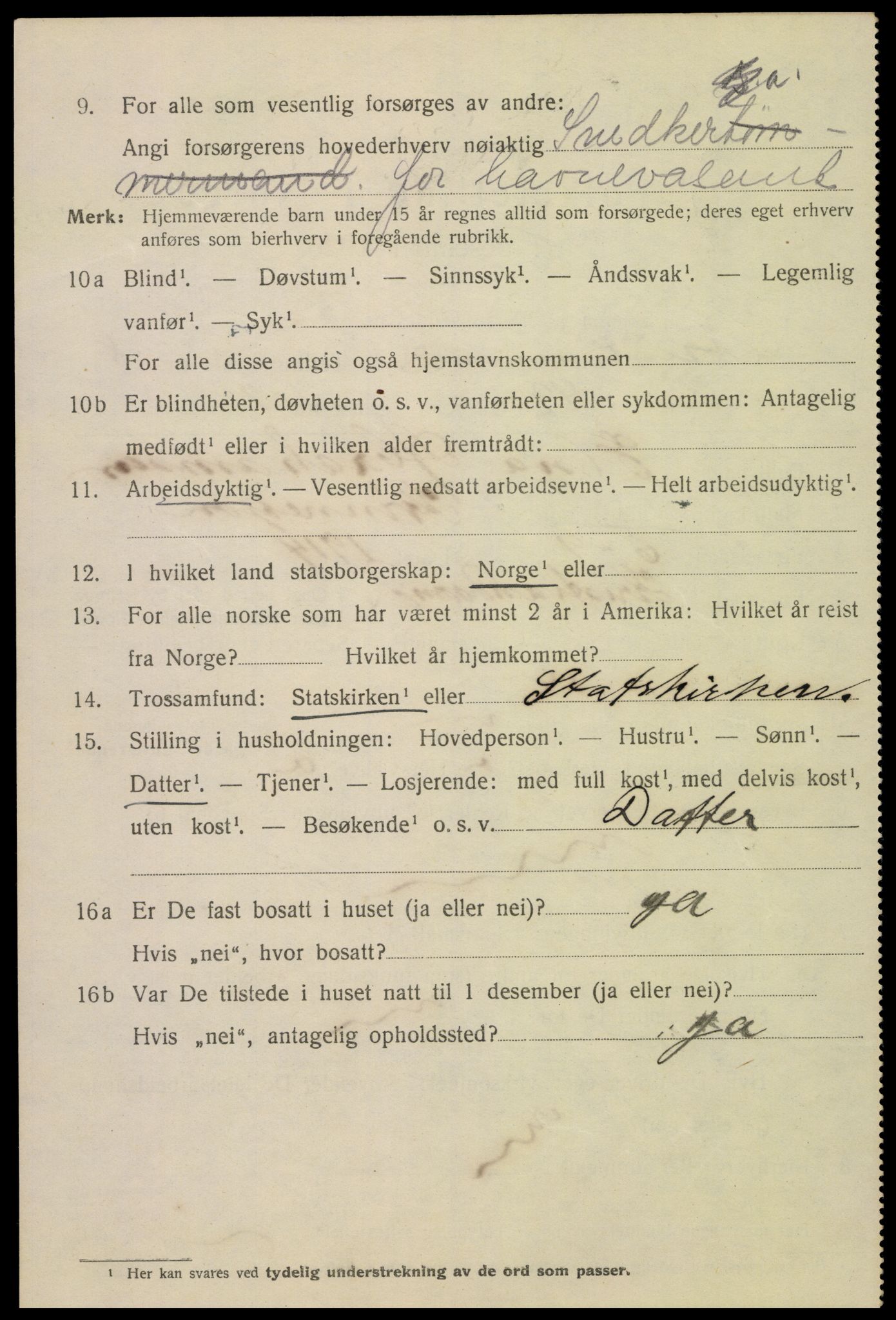 SAK, 1920 census for Kristiansand, 1920, p. 22014