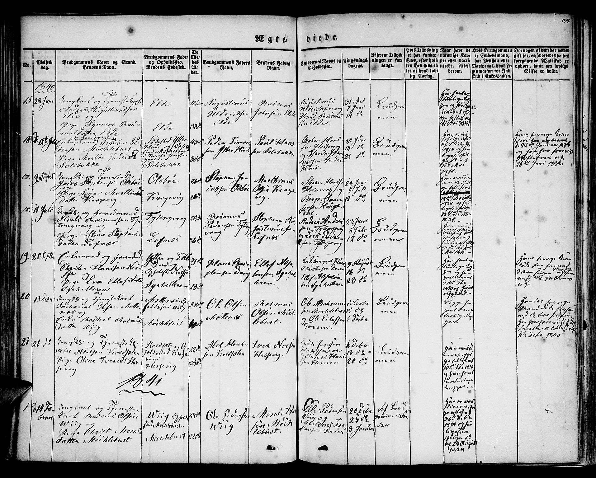 Davik sokneprestembete, AV/SAB-A-79701/H/Haa/Haaa/L0004: Parish register (official) no. A 4, 1830-1849, p. 197