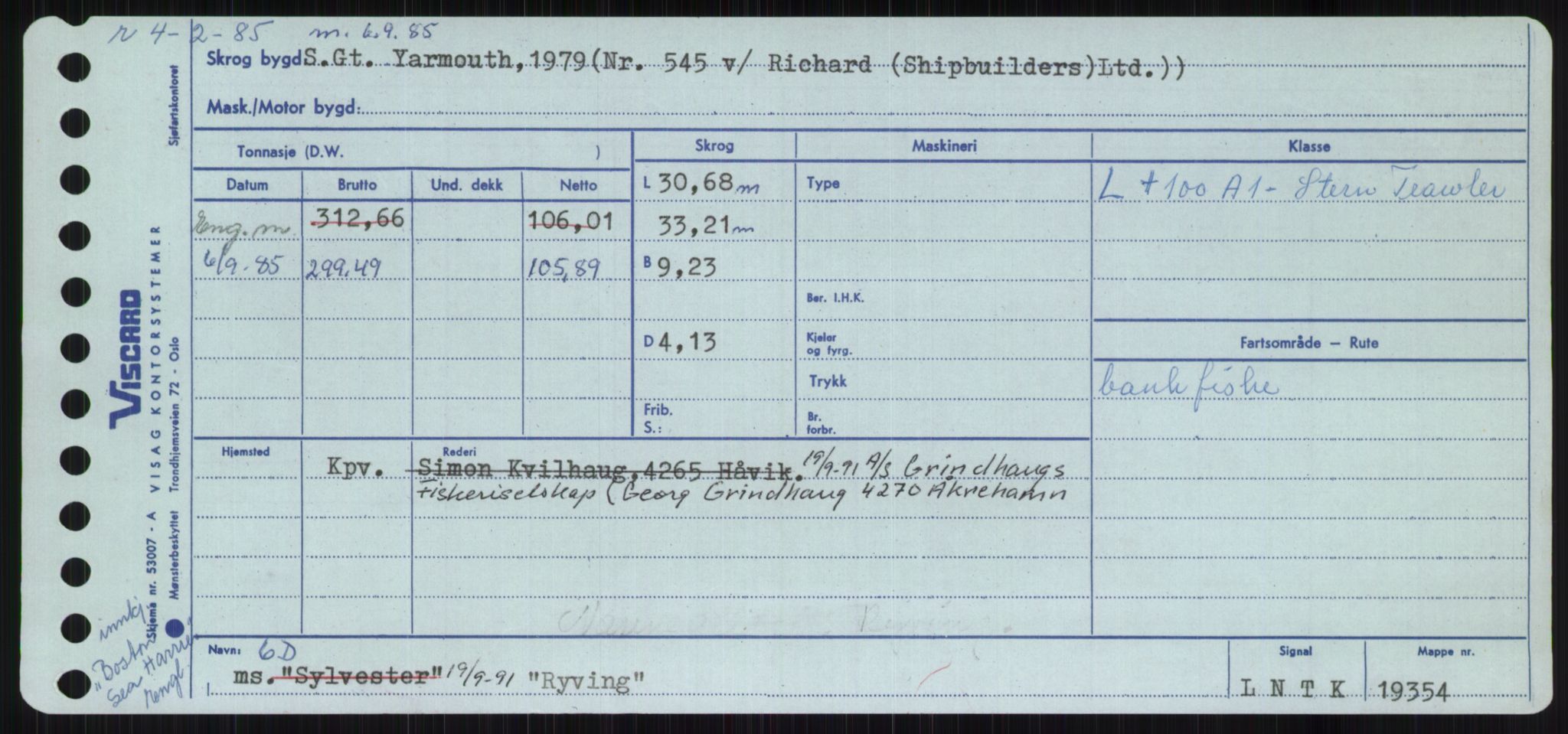 Sjøfartsdirektoratet med forløpere, Skipsmålingen, AV/RA-S-1627/H/Ha/L0004/0002: Fartøy, Mas-R / Fartøy, Odin-R, p. 947