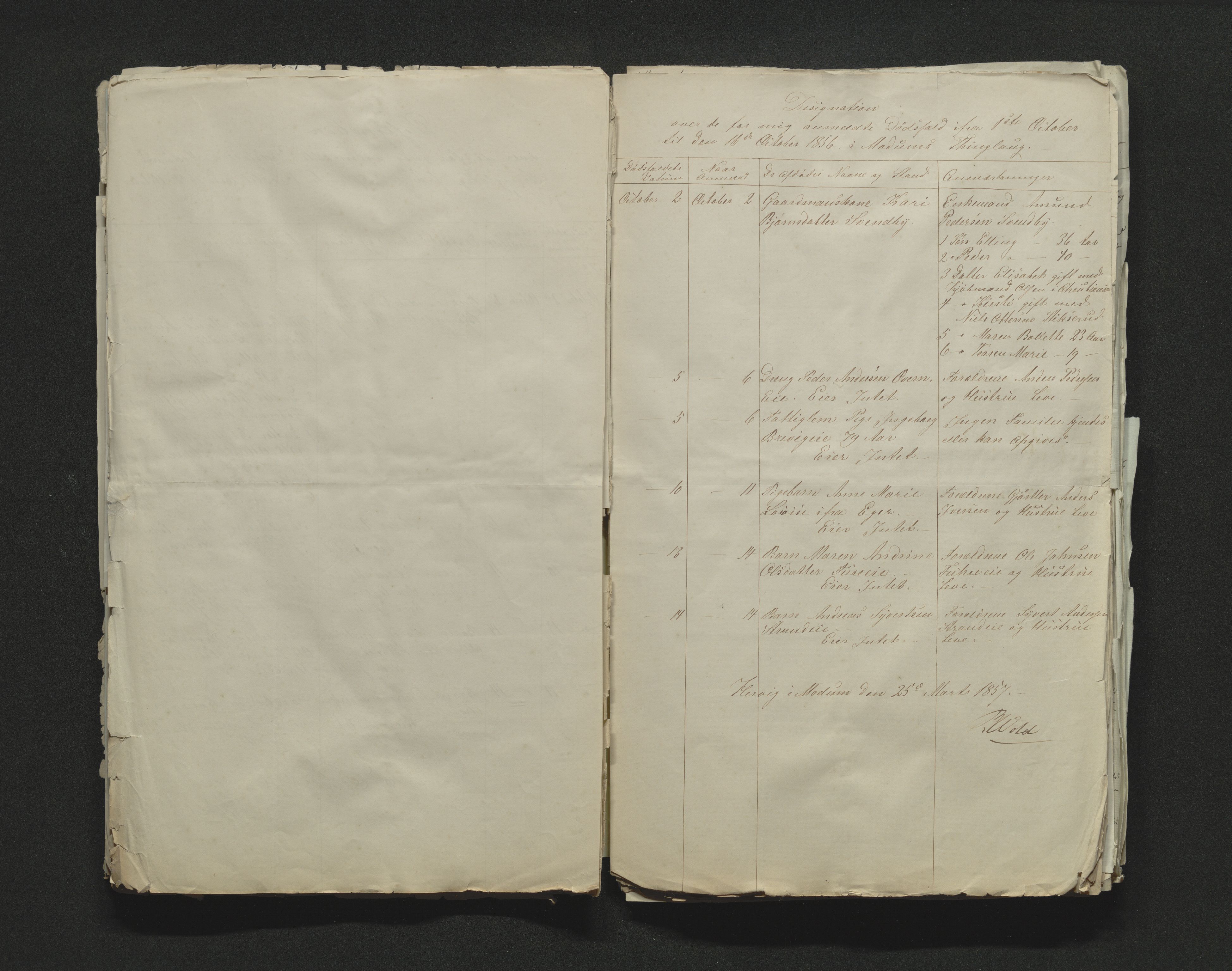 Eiker, Modum og Sigdal sorenskriveri, AV/SAKO-A-123/H/Ha/Hab/L0009: Dødsfallsmeldinger, 1854-1857, p. 322