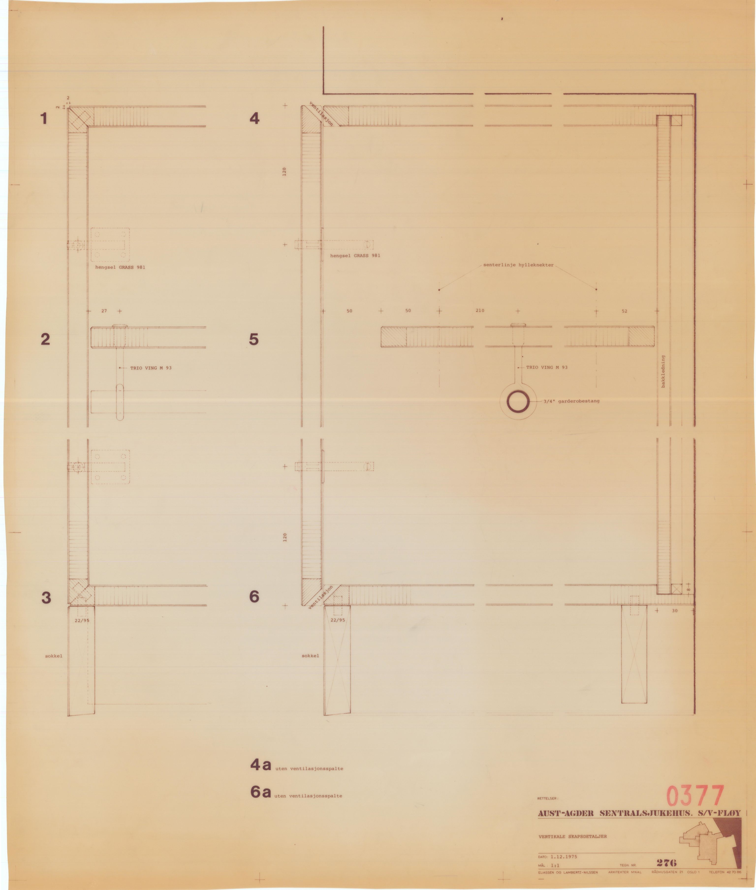 Eliassen og Lambertz-Nilssen Arkitekter, AAKS/PA-2983/T/T03/L0005: Tegningskogger 377, 1974-1978, p. 1