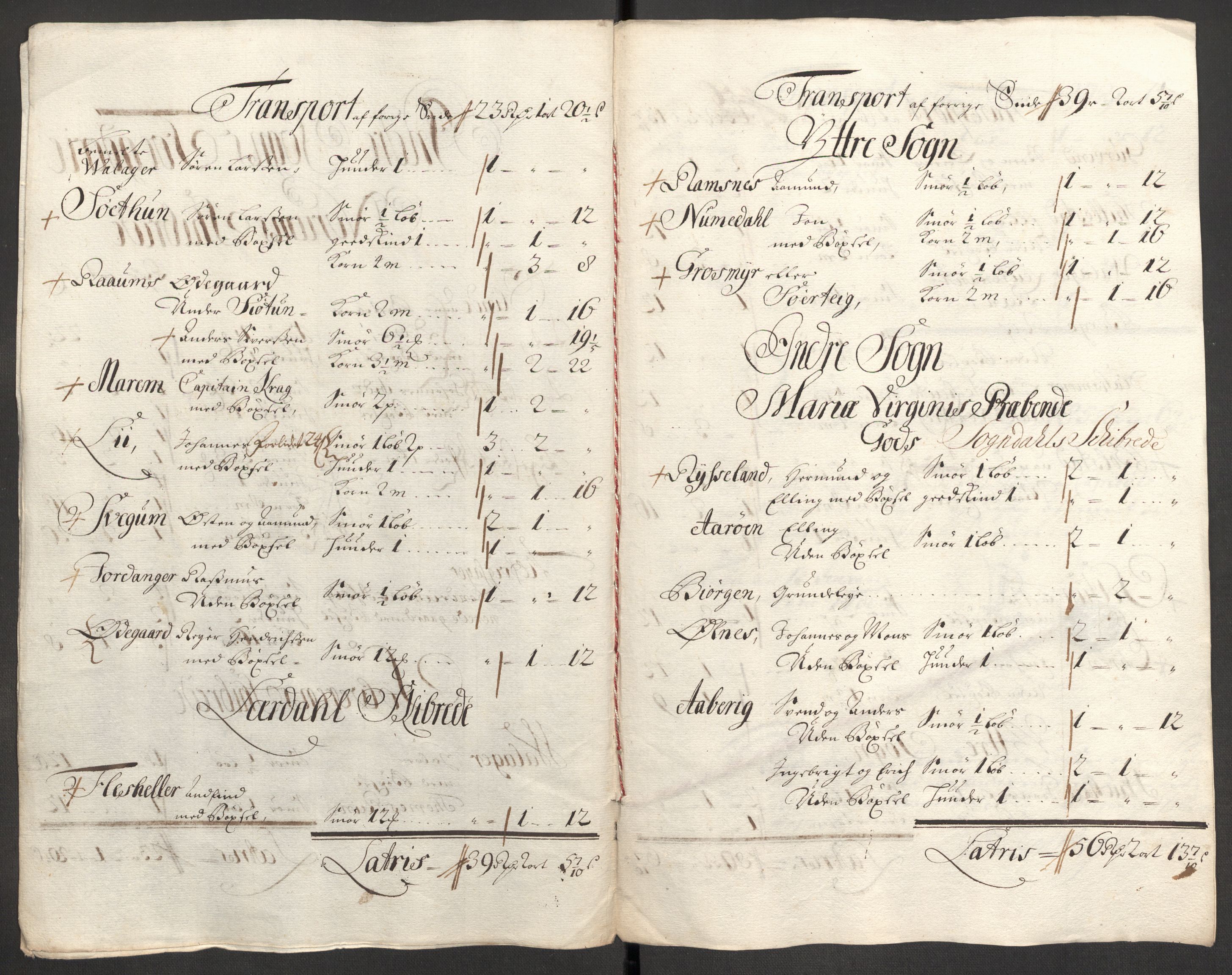 Rentekammeret inntil 1814, Reviderte regnskaper, Fogderegnskap, RA/EA-4092/R52/L3314: Fogderegnskap Sogn, 1705-1707, p. 111