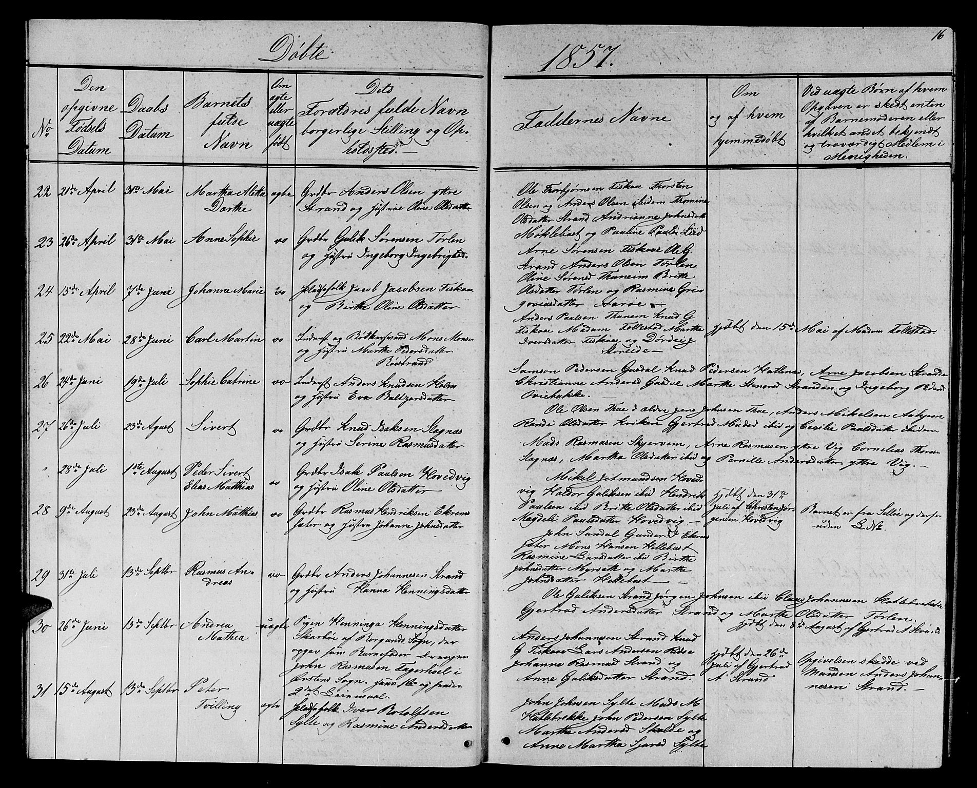 Ministerialprotokoller, klokkerbøker og fødselsregistre - Møre og Romsdal, AV/SAT-A-1454/501/L0015: Parish register (copy) no. 501C01, 1854-1867, p. 16