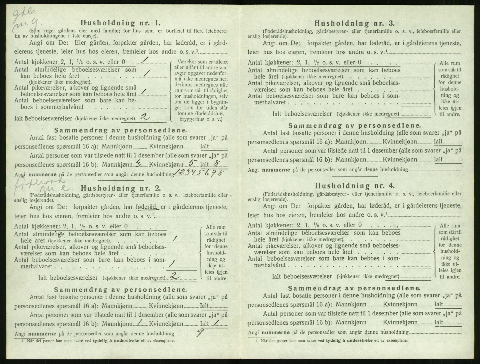 SAT, 1920 census for Volda, 1920, p. 1855