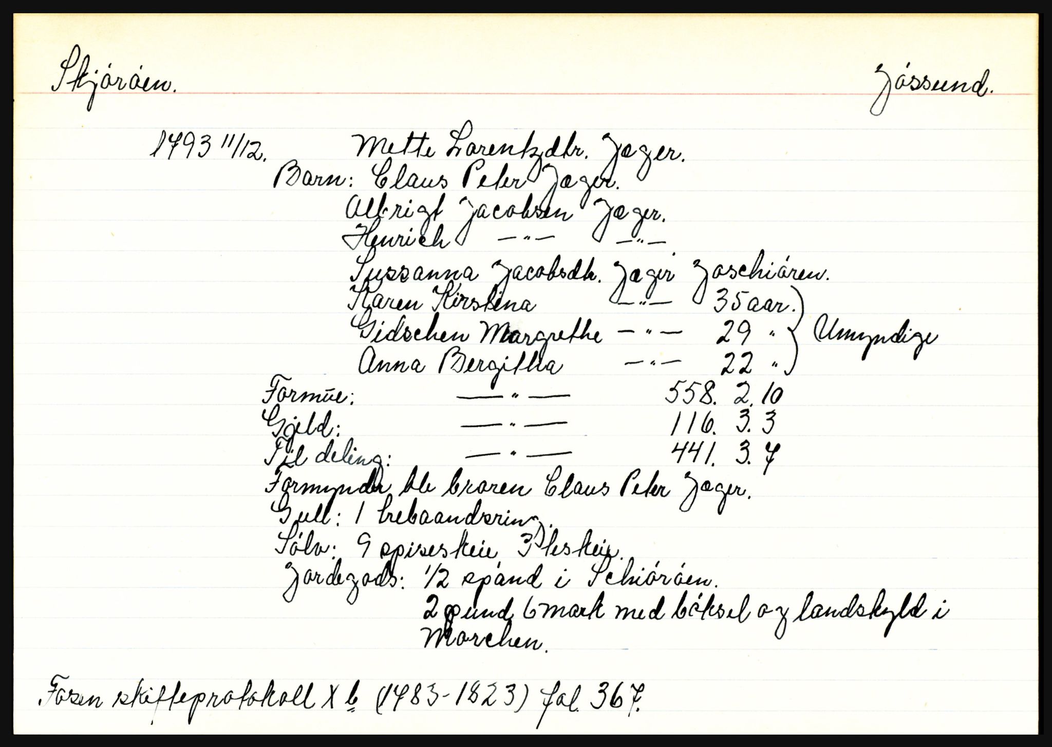 Fosen sorenskriveri, AV/SAT-A-1107/1/3, 1681-1823, p. 5341