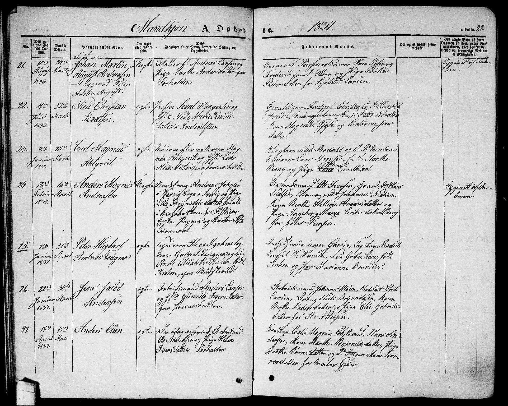 Halden prestekontor Kirkebøker, AV/SAO-A-10909/G/Ga/L0003: Parish register (copy) no. 3, 1834-1844, p. 28