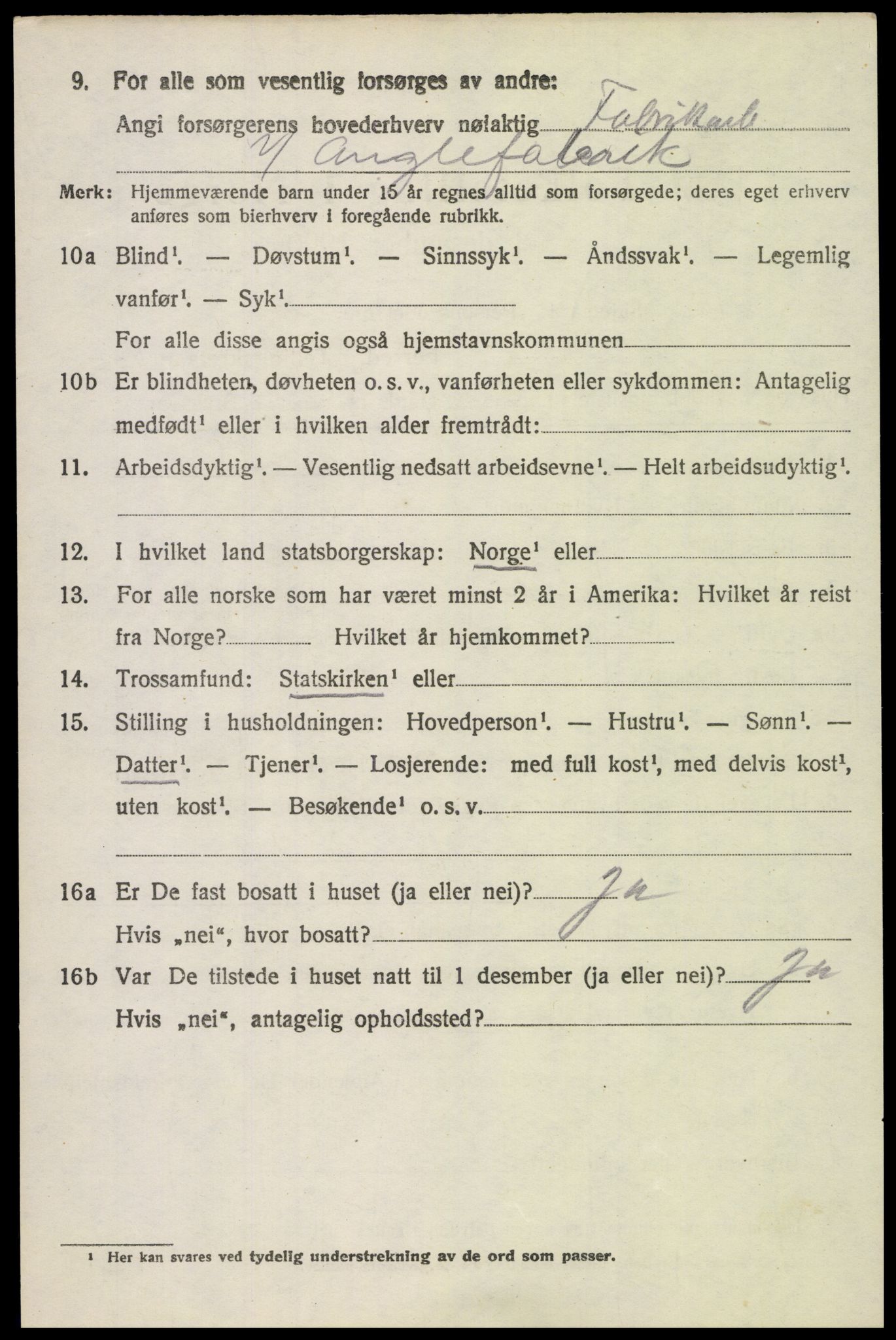 SAH, 1920 census for Vardal, 1920, p. 9030