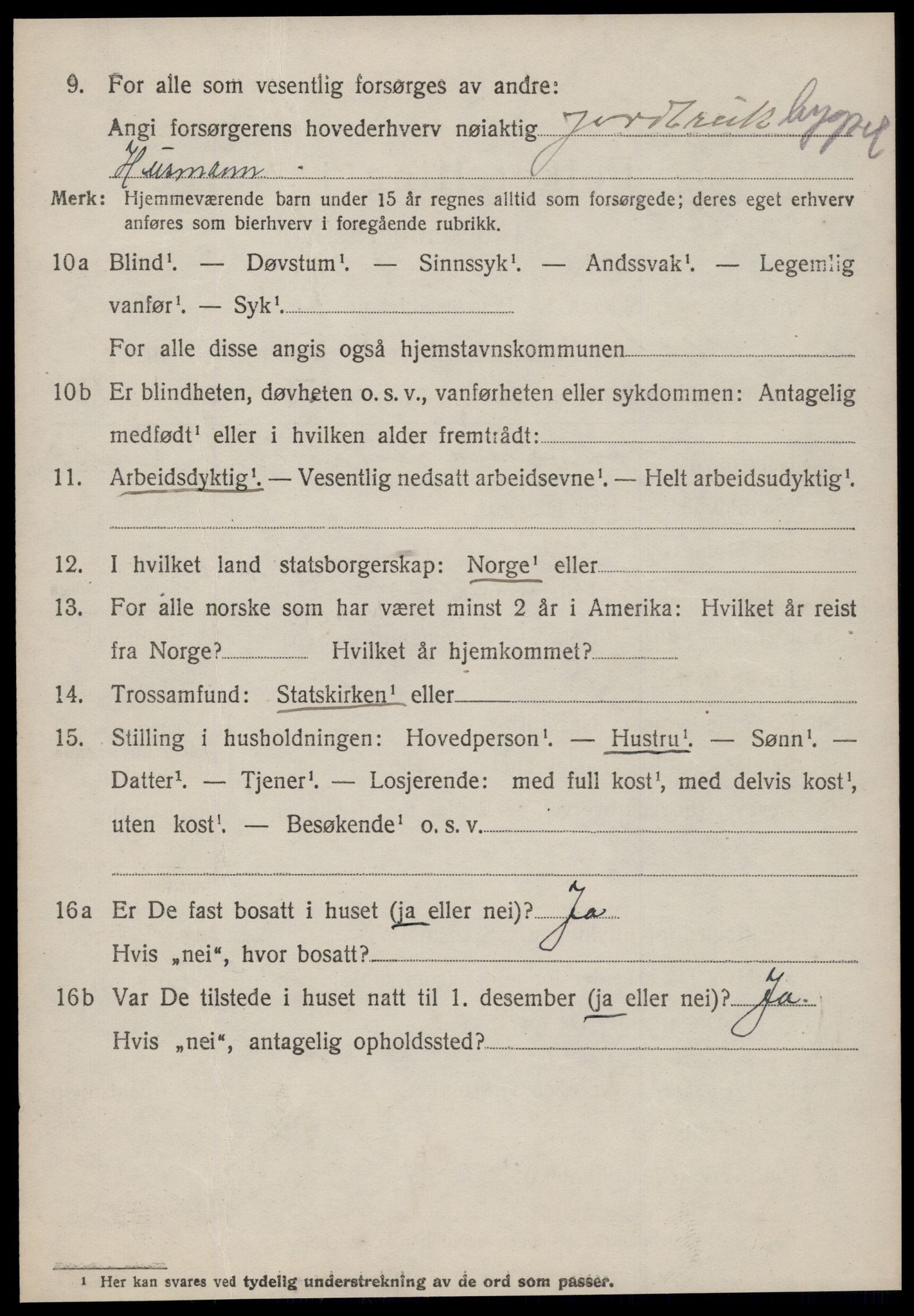 SAT, 1920 census for Vestnes, 1920, p. 6794