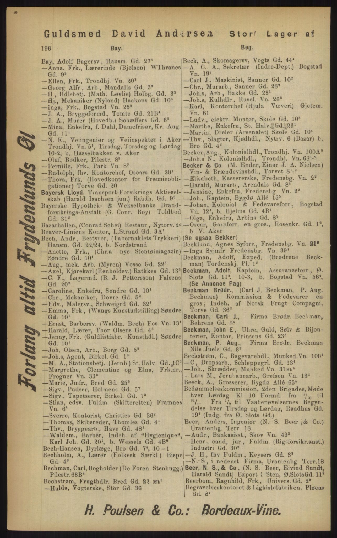 Kristiania/Oslo adressebok, PUBL/-, 1902, p. 196