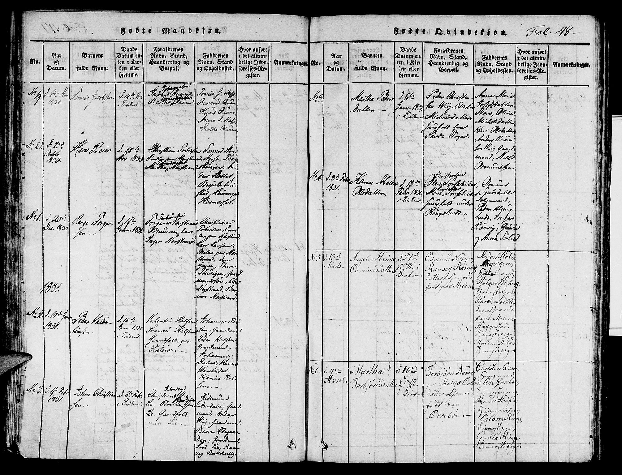 Nedstrand sokneprestkontor, AV/SAST-A-101841/01/V: Parish register (copy) no. B 1 /1, 1816-1847, p. 48