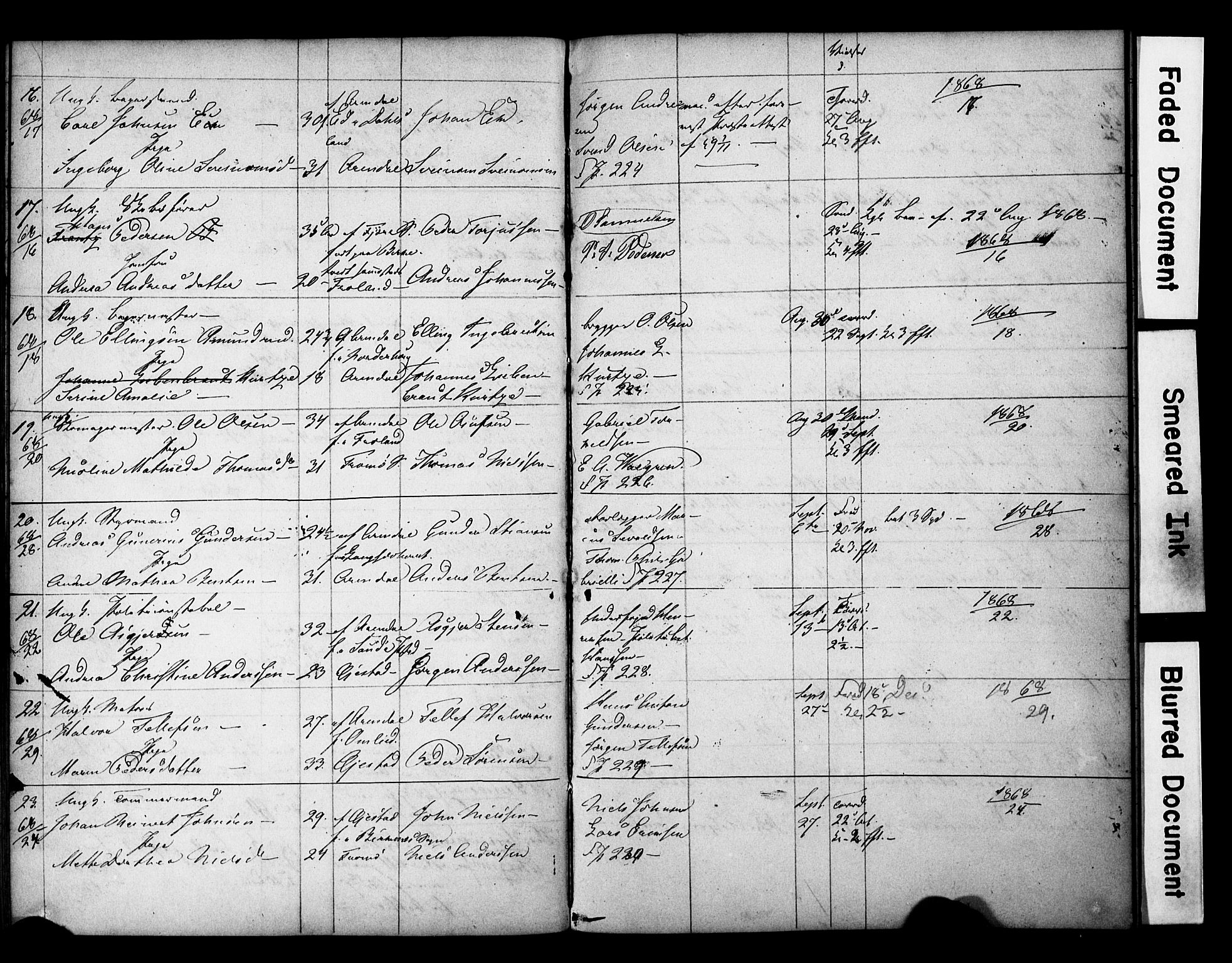 Arendal sokneprestkontor, Trefoldighet, AV/SAK-1111-0040/F/Fe/L0002: Banns register no. A VI 2, 1847-1871