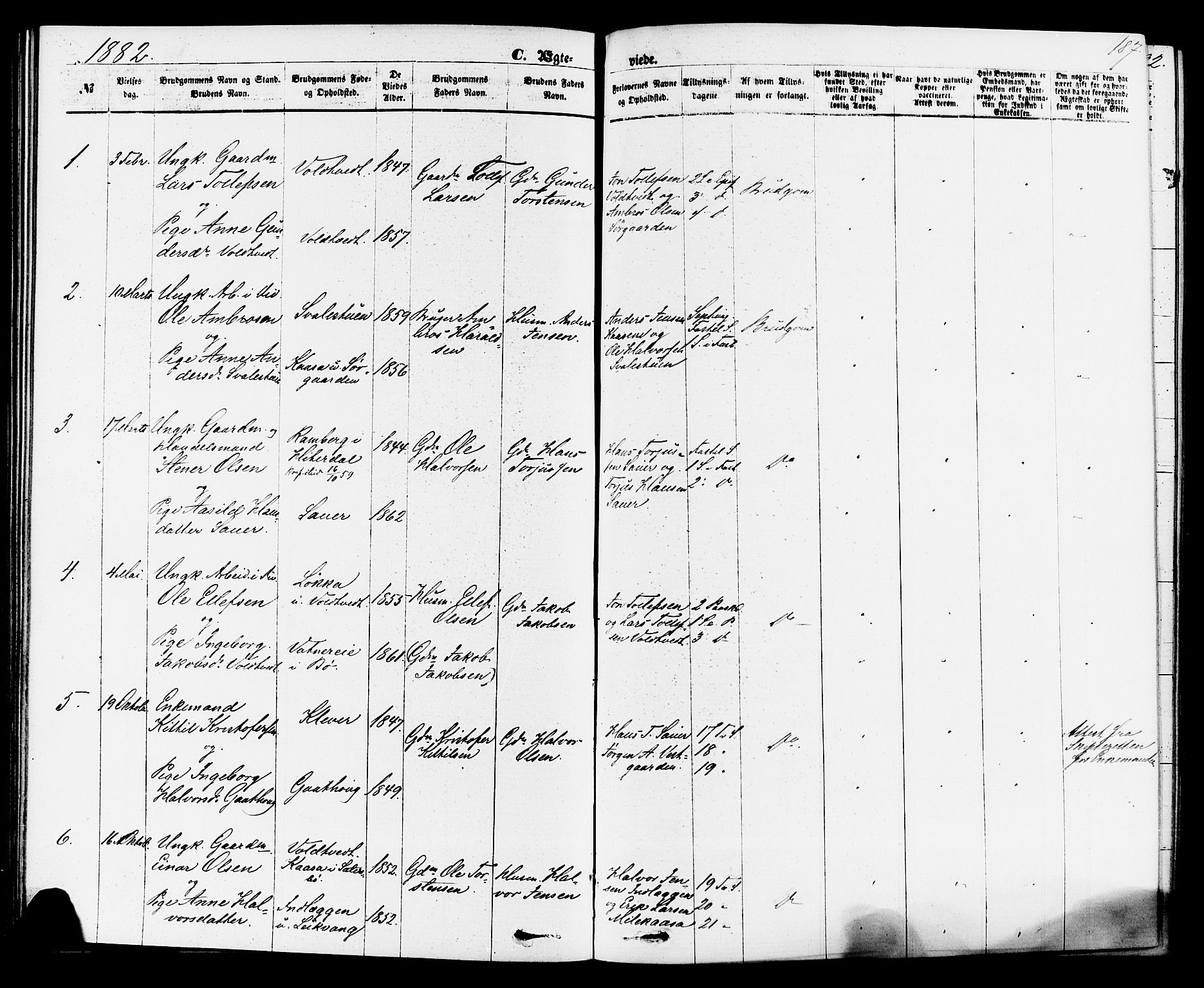 Sauherad kirkebøker, SAKO/A-298/F/Fa/L0008: Parish register (official) no. I 8, 1873-1886, p. 187