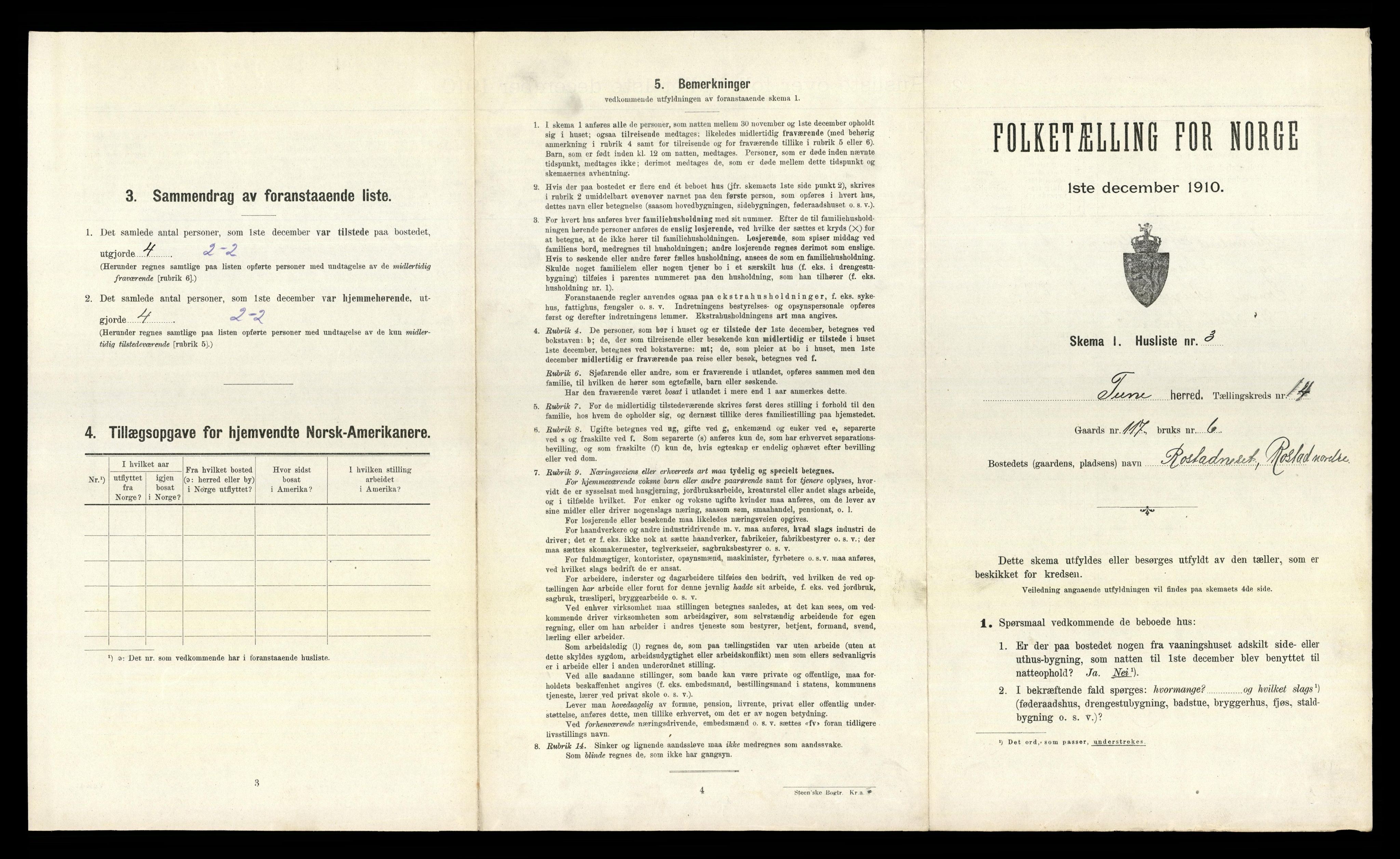 RA, 1910 census for Tune, 1910, p. 2804