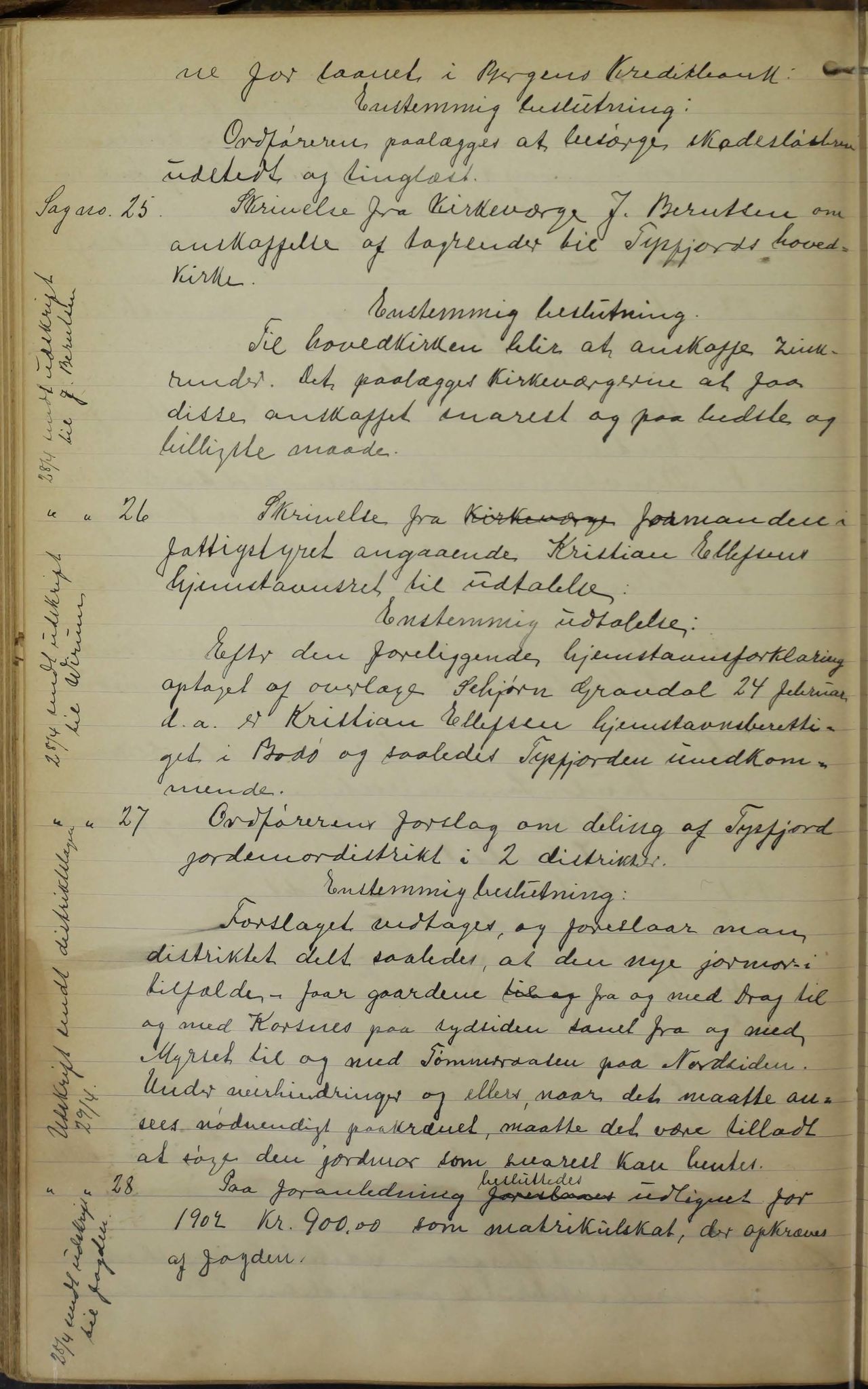 Tysfjord kommune. Formannskapet, AIN/K-18500.150/100/L0002: Forhandlingsprotokoll for Tysfjordens formandskap, 1895-1912