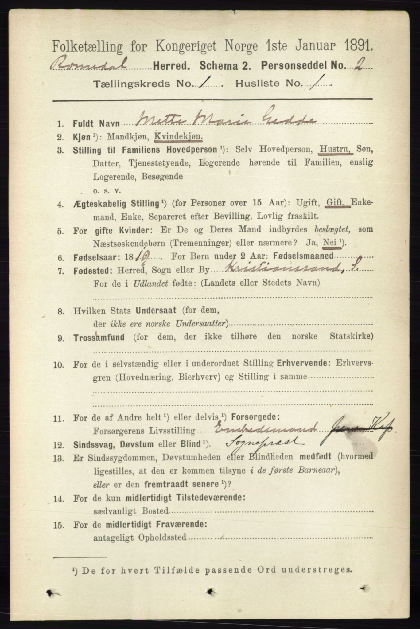 RA, 1891 census for 0416 Romedal, 1891, p. 120