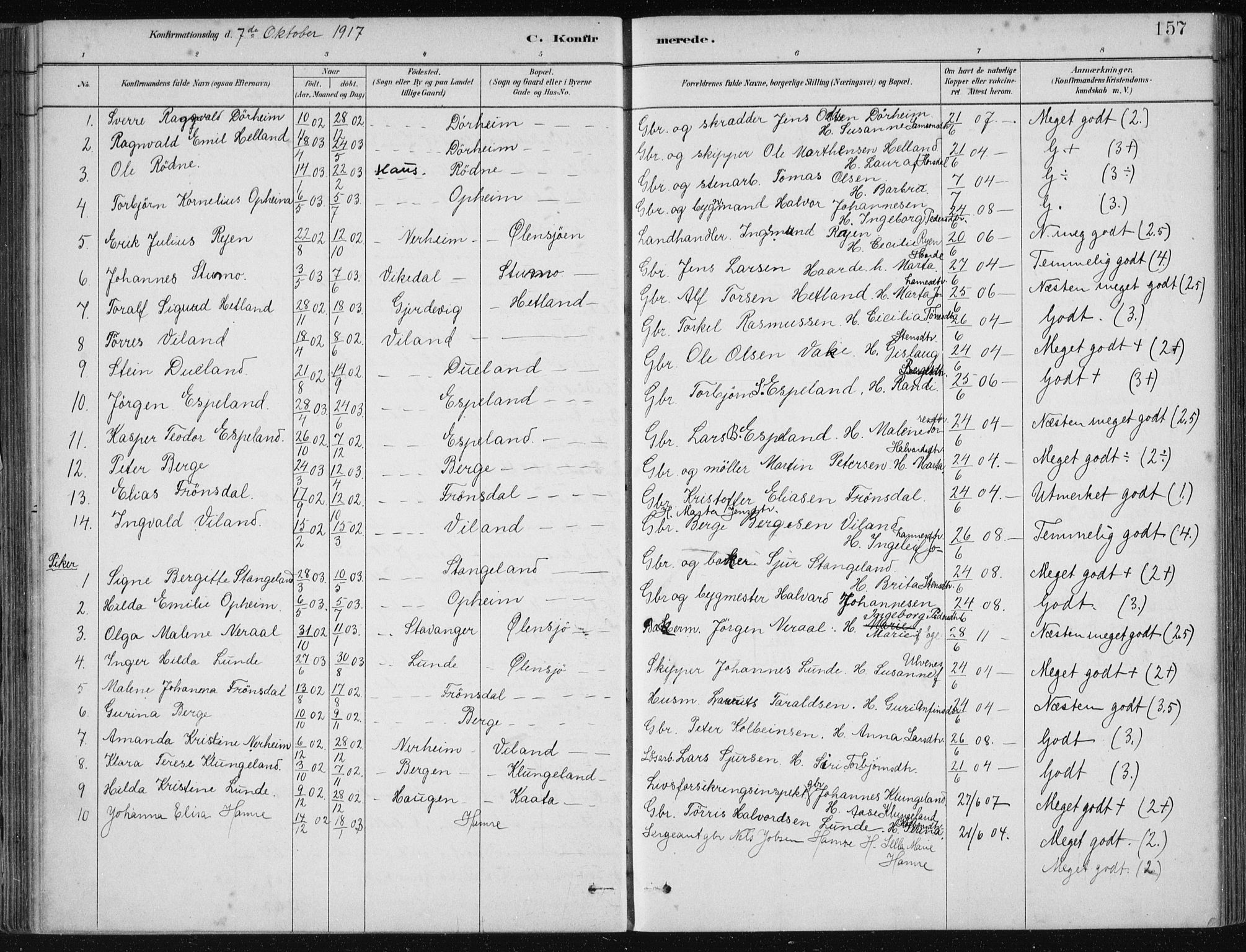 Fjelberg sokneprestembete, AV/SAB-A-75201/H/Haa: Parish register (official) no. D 1, 1879-1918, p. 157