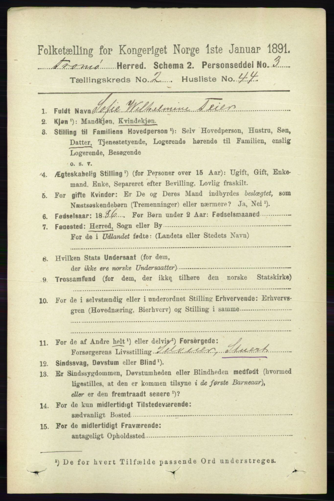 RA, 1891 census for 0921 Tromøy, 1891, p. 714