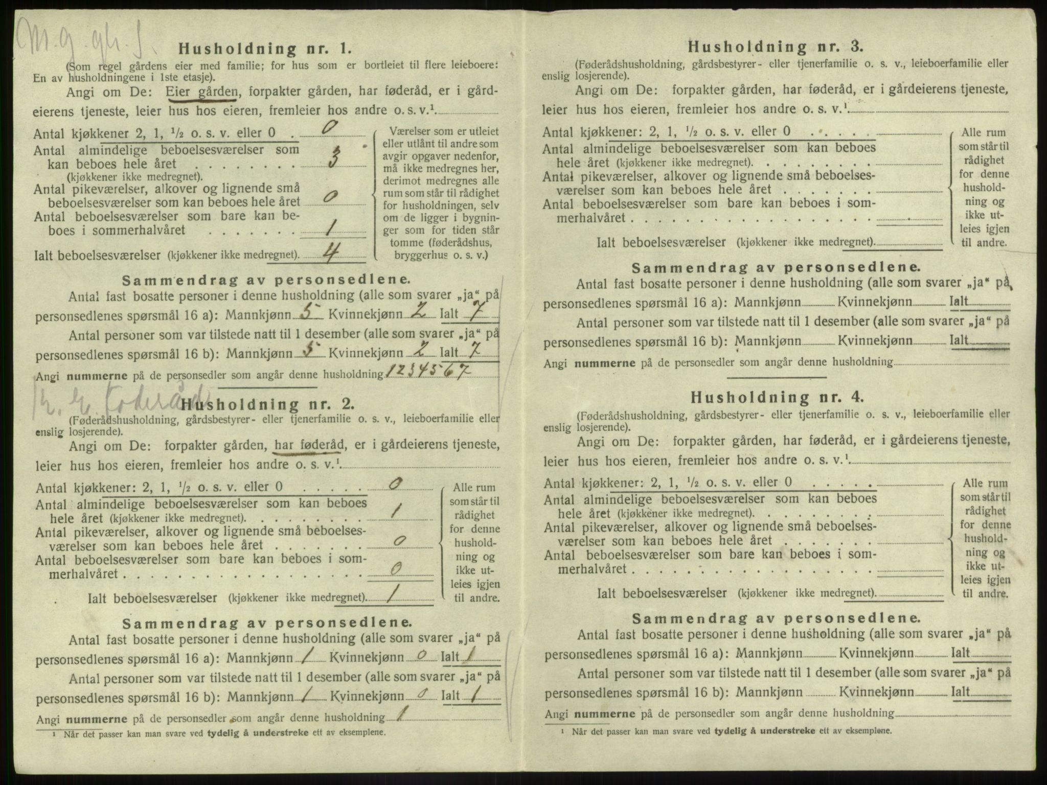 SAB, 1920 census for Gaular, 1920, p. 815