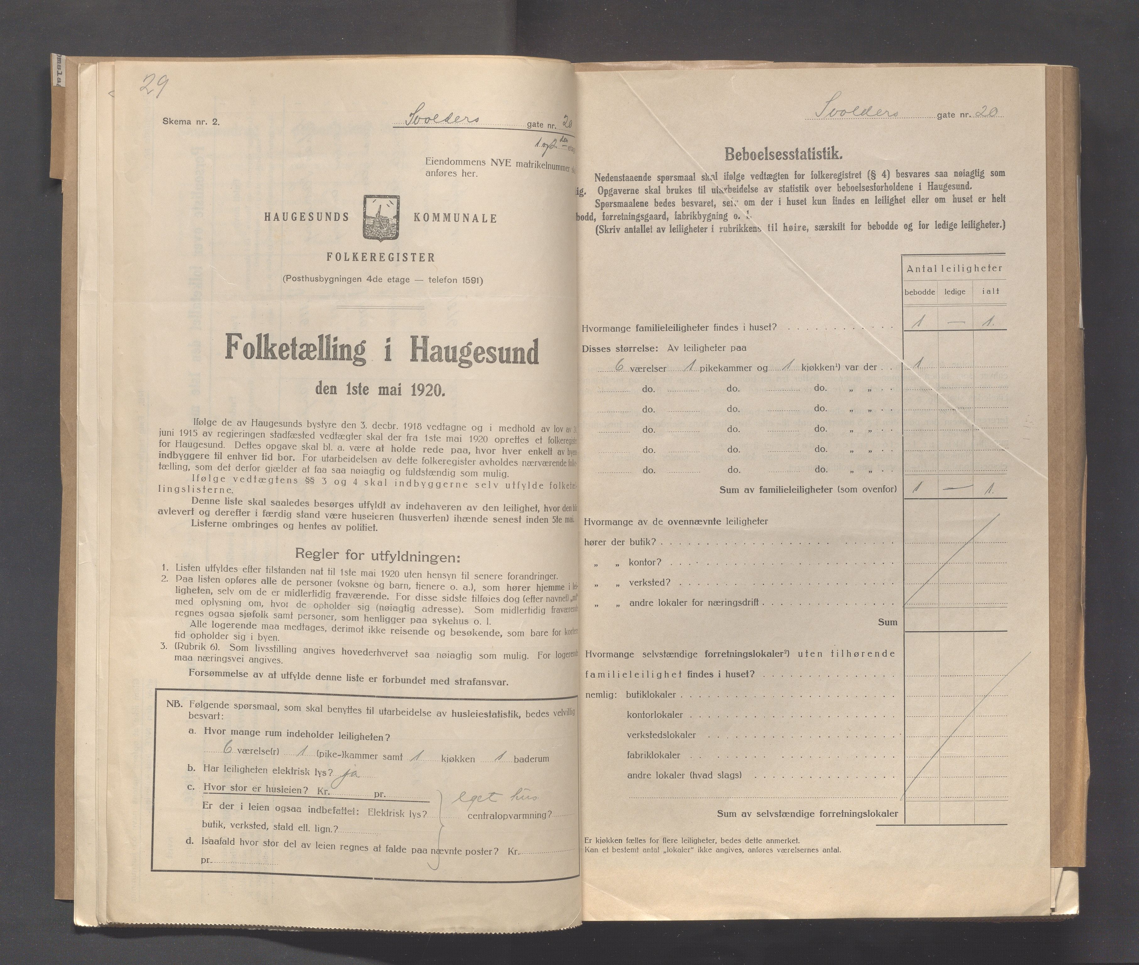 IKAR, Local census 1.5.1920 for Haugesund, 1920, p. 4743