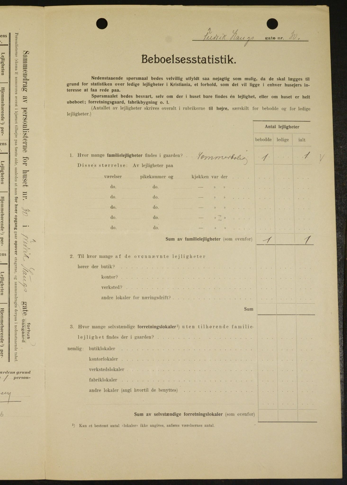 OBA, Municipal Census 1909 for Kristiania, 1909, p. 24144