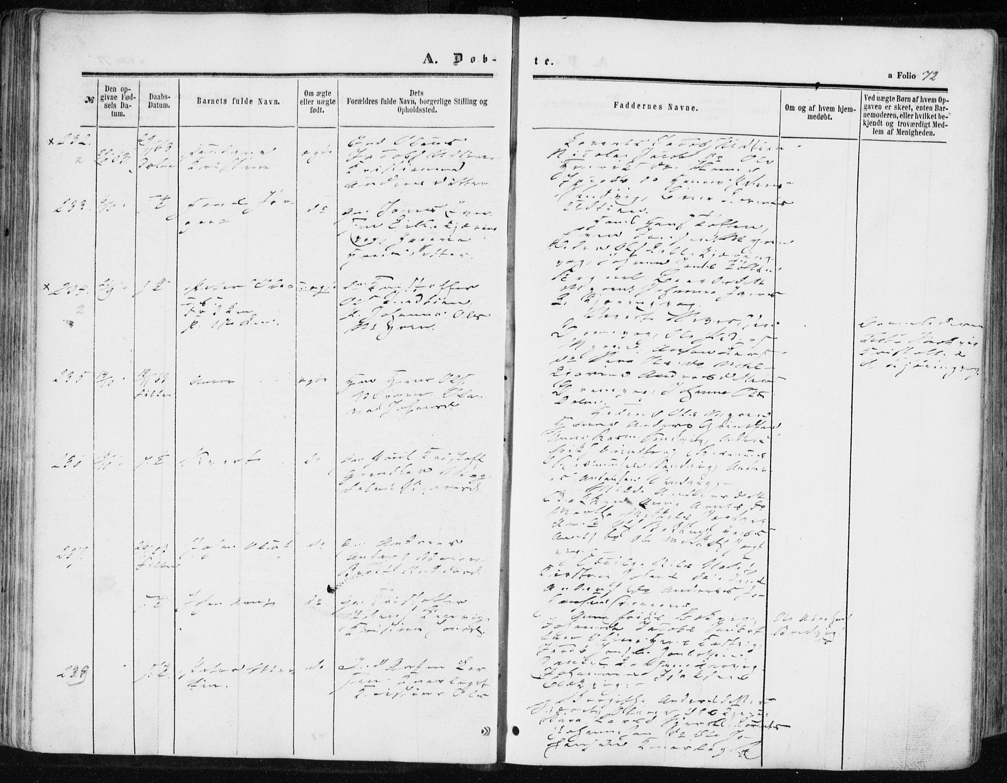 Ministerialprotokoller, klokkerbøker og fødselsregistre - Sør-Trøndelag, AV/SAT-A-1456/634/L0531: Parish register (official) no. 634A07, 1861-1870, p. 72