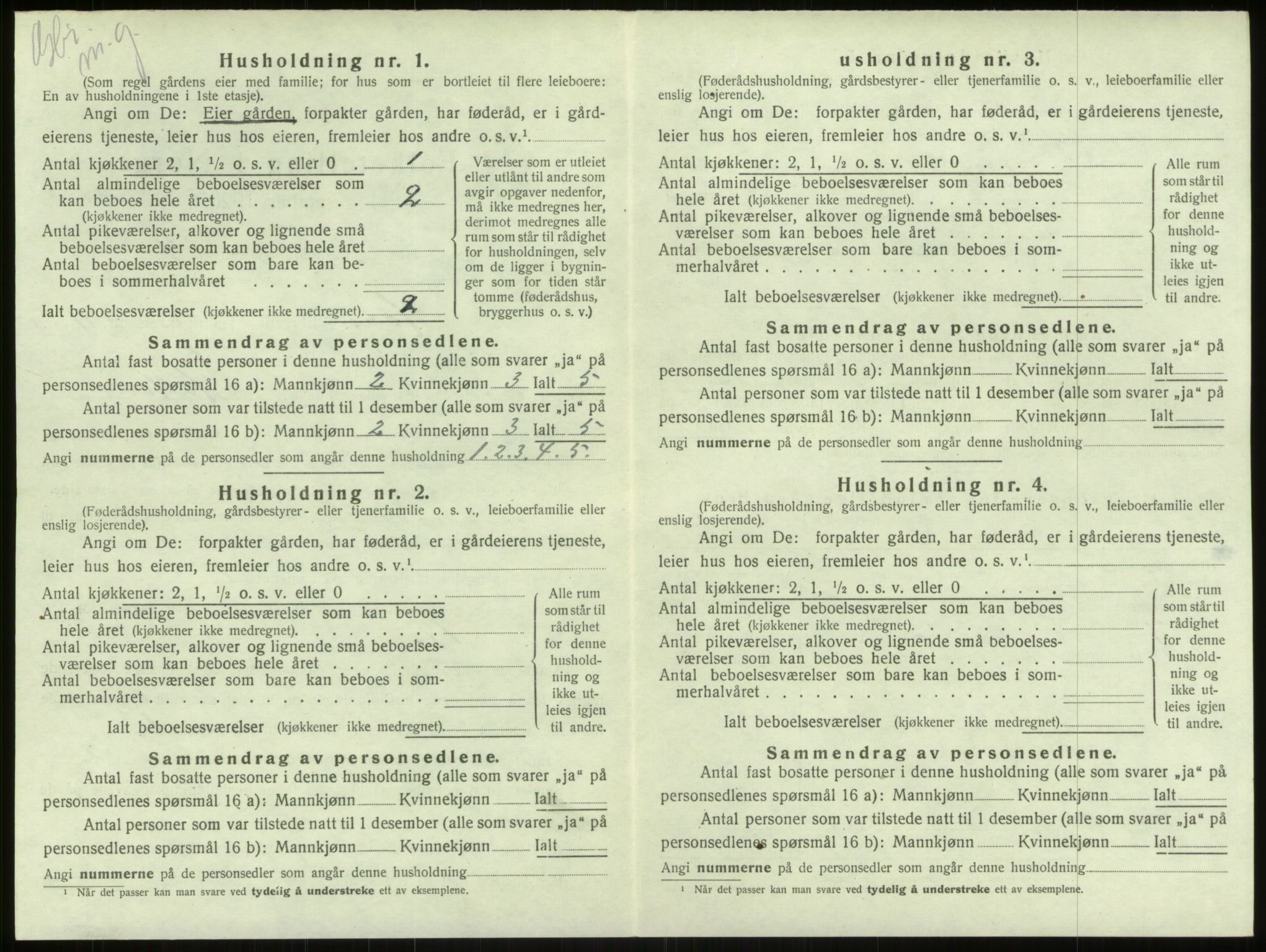 SAB, 1920 census for Haus, 1920, p. 830