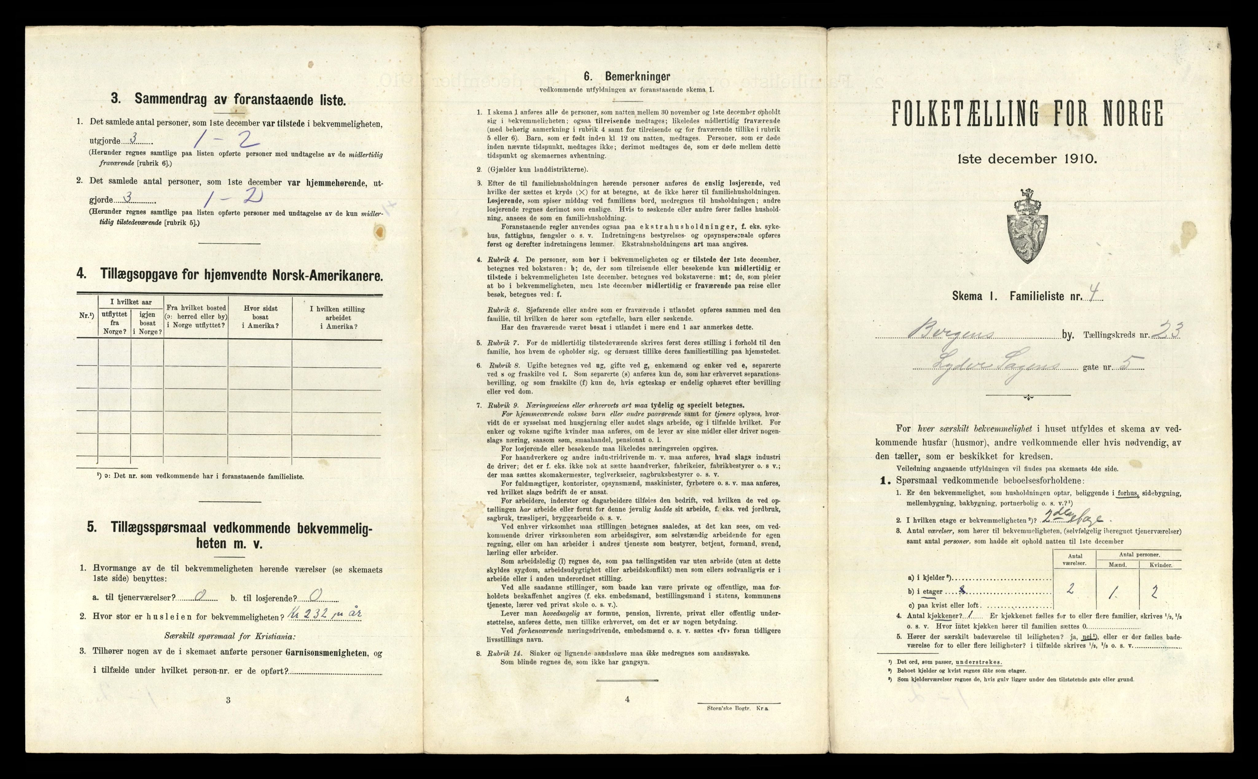 RA, 1910 census for Bergen, 1910, p. 7423