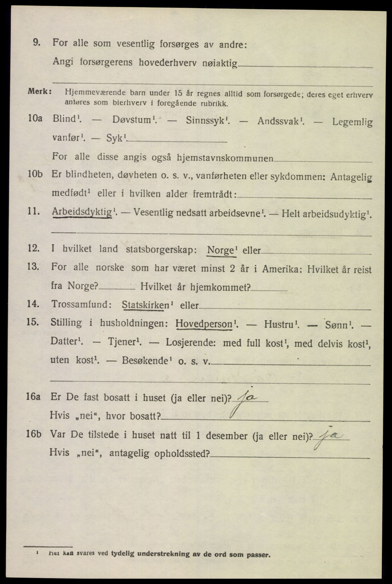 SAK, 1920 census for Sør-Audnedal, 1920, p. 1594