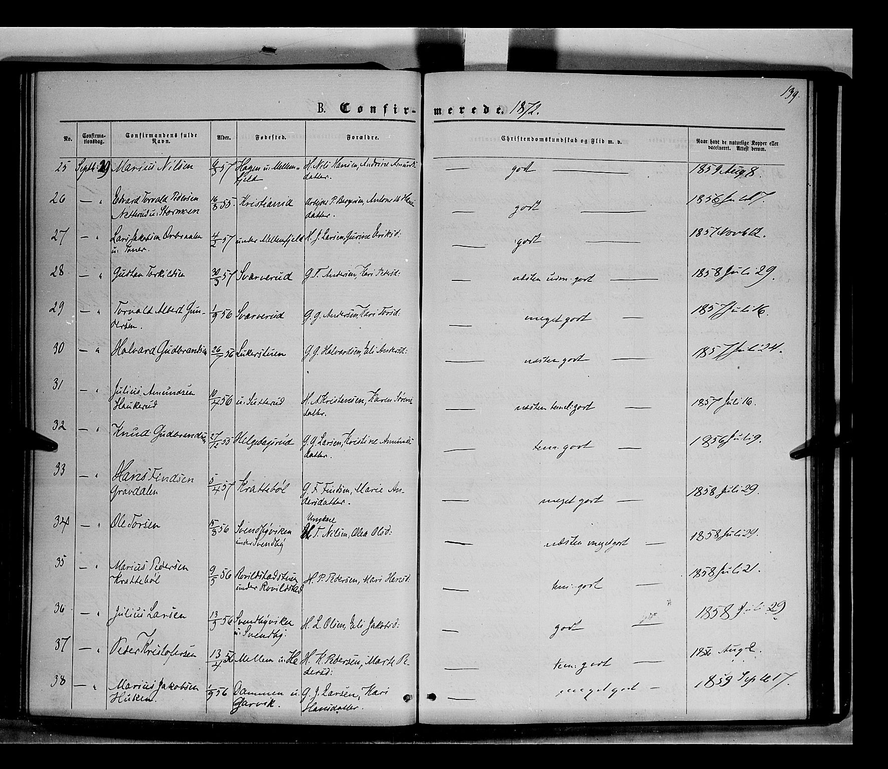 Nord-Odal prestekontor, AV/SAH-PREST-032/H/Ha/Haa/L0004: Parish register (official) no. 4, 1866-1873, p. 139