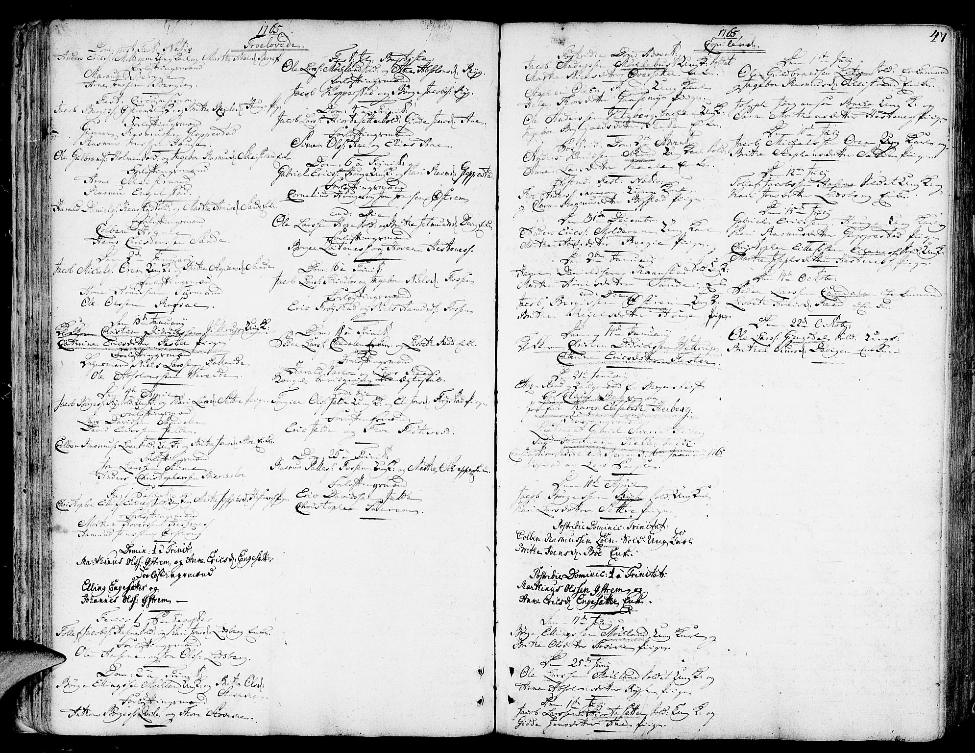 Gloppen sokneprestembete, AV/SAB-A-80101/H/Haa/Haaa/L0004: Parish register (official) no. A 4, 1758-1784, p. 47