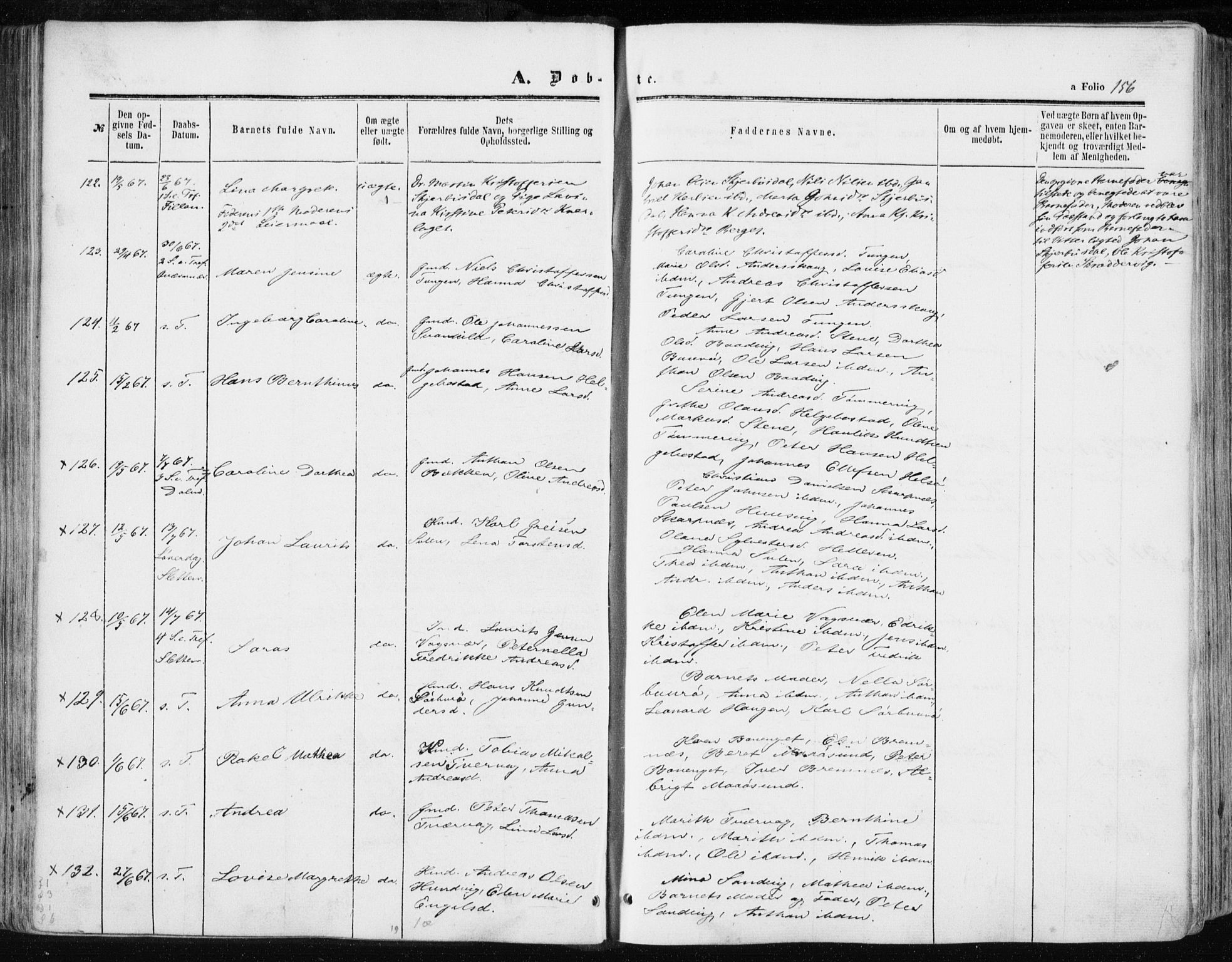 Ministerialprotokoller, klokkerbøker og fødselsregistre - Sør-Trøndelag, AV/SAT-A-1456/634/L0531: Parish register (official) no. 634A07, 1861-1870, p. 156