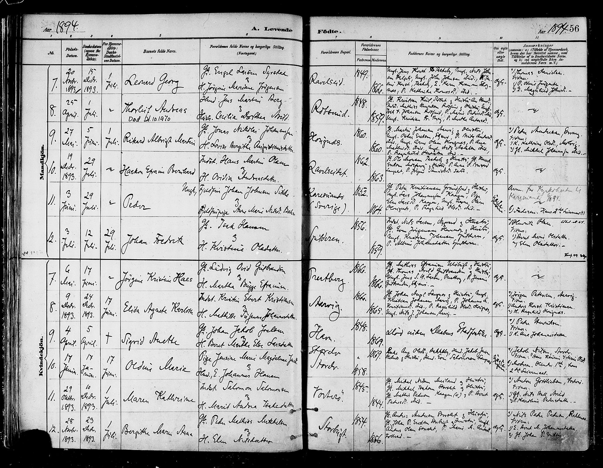 Skjervøy sokneprestkontor, SATØ/S-1300/H/Ha/Haa/L0010kirke: Parish register (official) no. 10, 1887-1898, p. 56