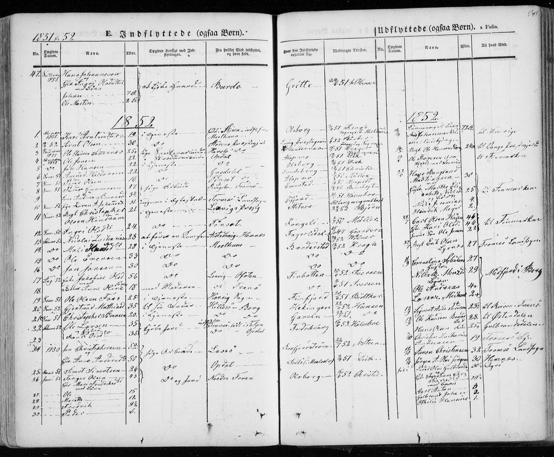 Lenvik sokneprestembete, SATØ/S-1310/H/Ha/Haa/L0006kirke: Parish register (official) no. 6, 1845-1854, p. 345