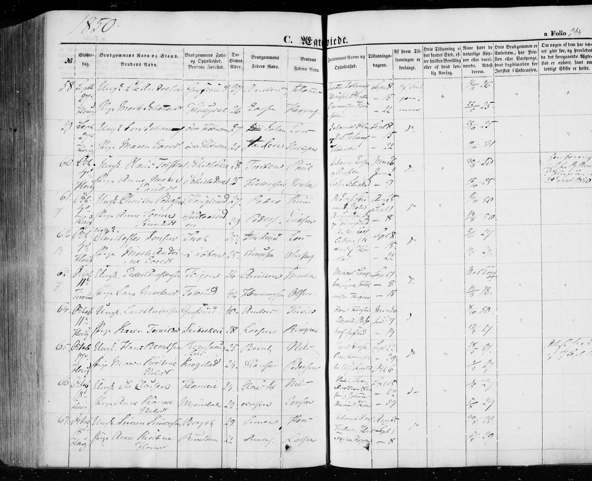 Eiker kirkebøker, AV/SAKO-A-4/F/Fa/L0014: Parish register (official) no. I 14, 1846-1854, p. 344