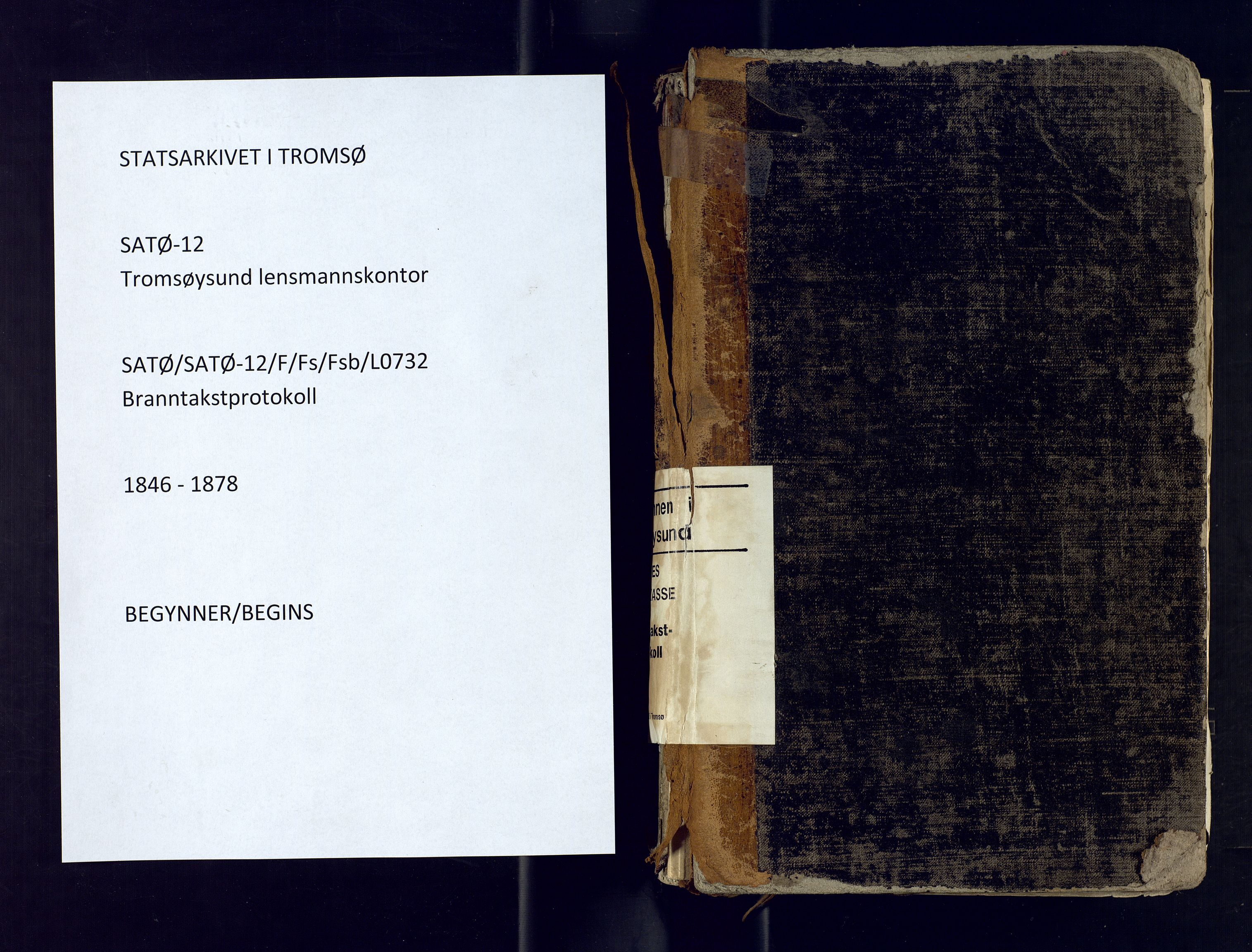 Tromsøysund lensmannskontor, AV/SATØ-SATØ-12/F/Fs/Fsb/L0732: Branntakstprotokoll. Med register, 1846-1878
