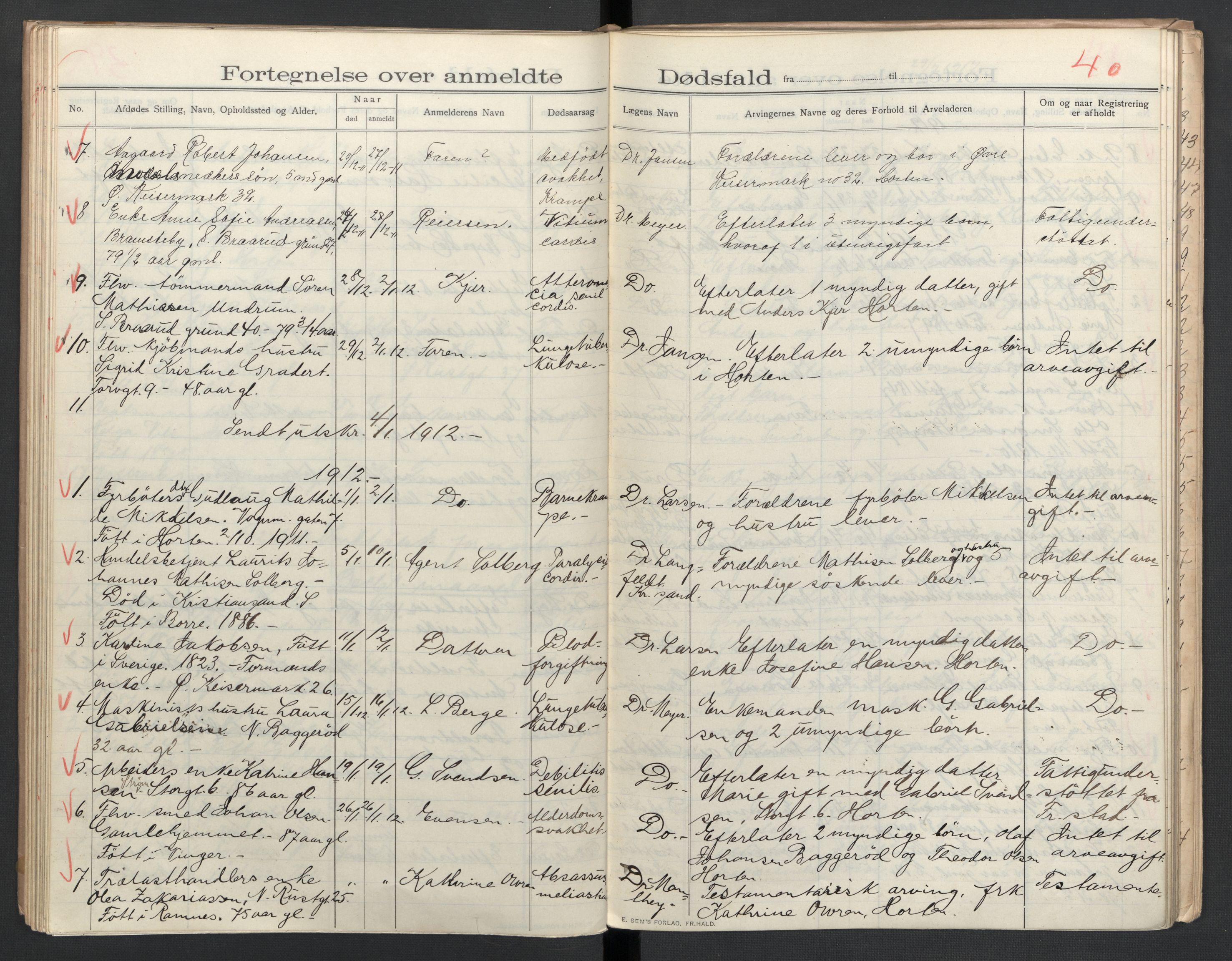 Borre lensmannskontor, AV/SAKO-A-533/H/Ha/L0006: Dødsfallsprotokoll, 1908-1916, p. 40