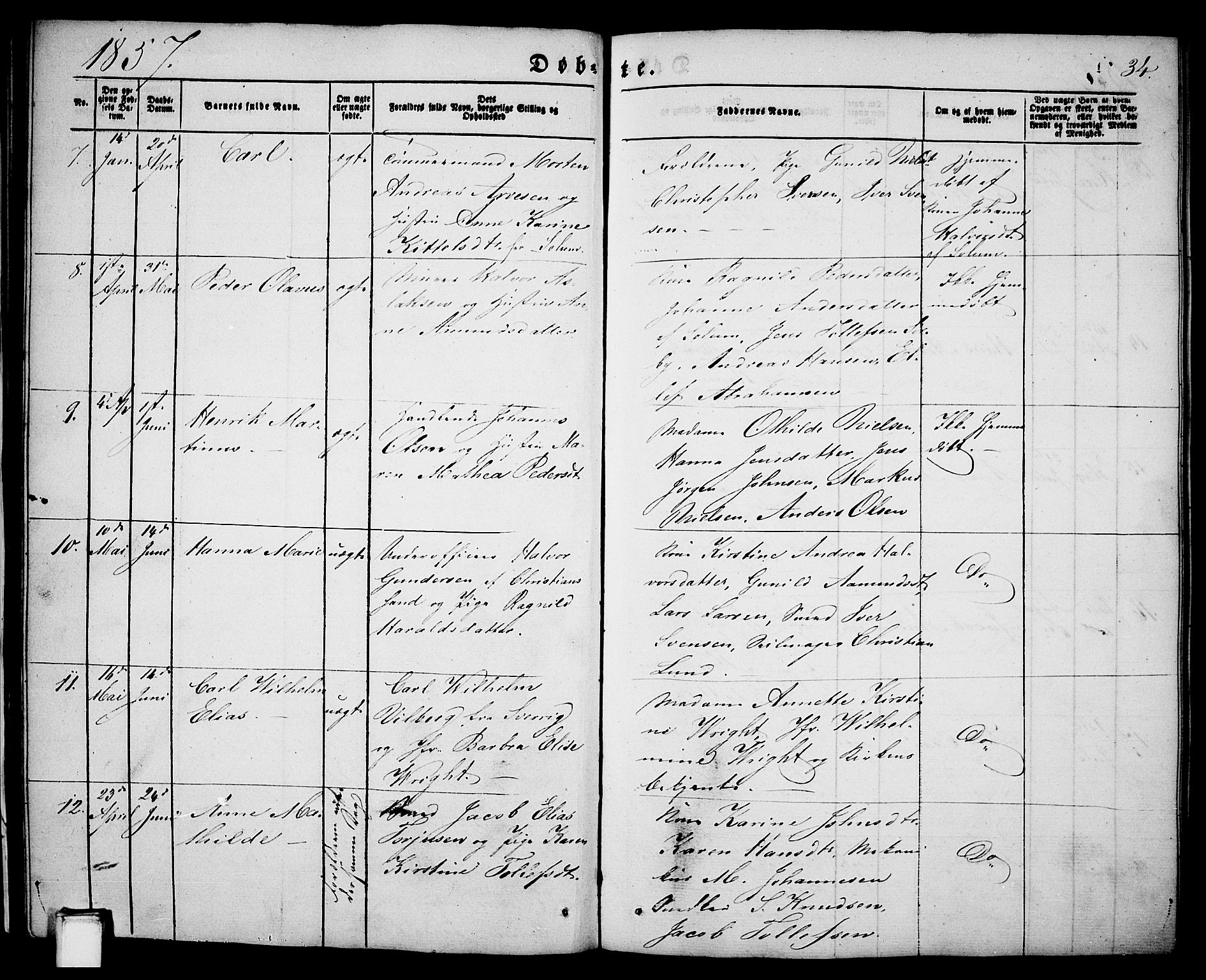 Porsgrunn kirkebøker , SAKO/A-104/G/Ga/L0002: Parish register (copy) no. I 2, 1847-1877, p. 34