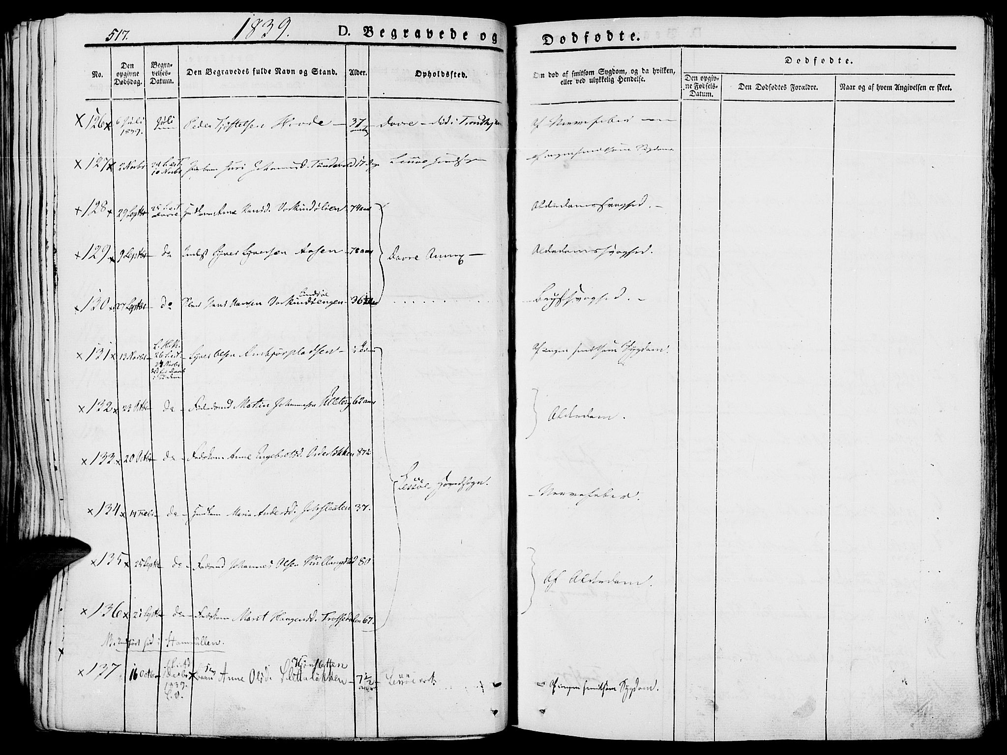 Lesja prestekontor, SAH/PREST-068/H/Ha/Haa/L0005: Parish register (official) no. 5, 1830-1842, p. 517