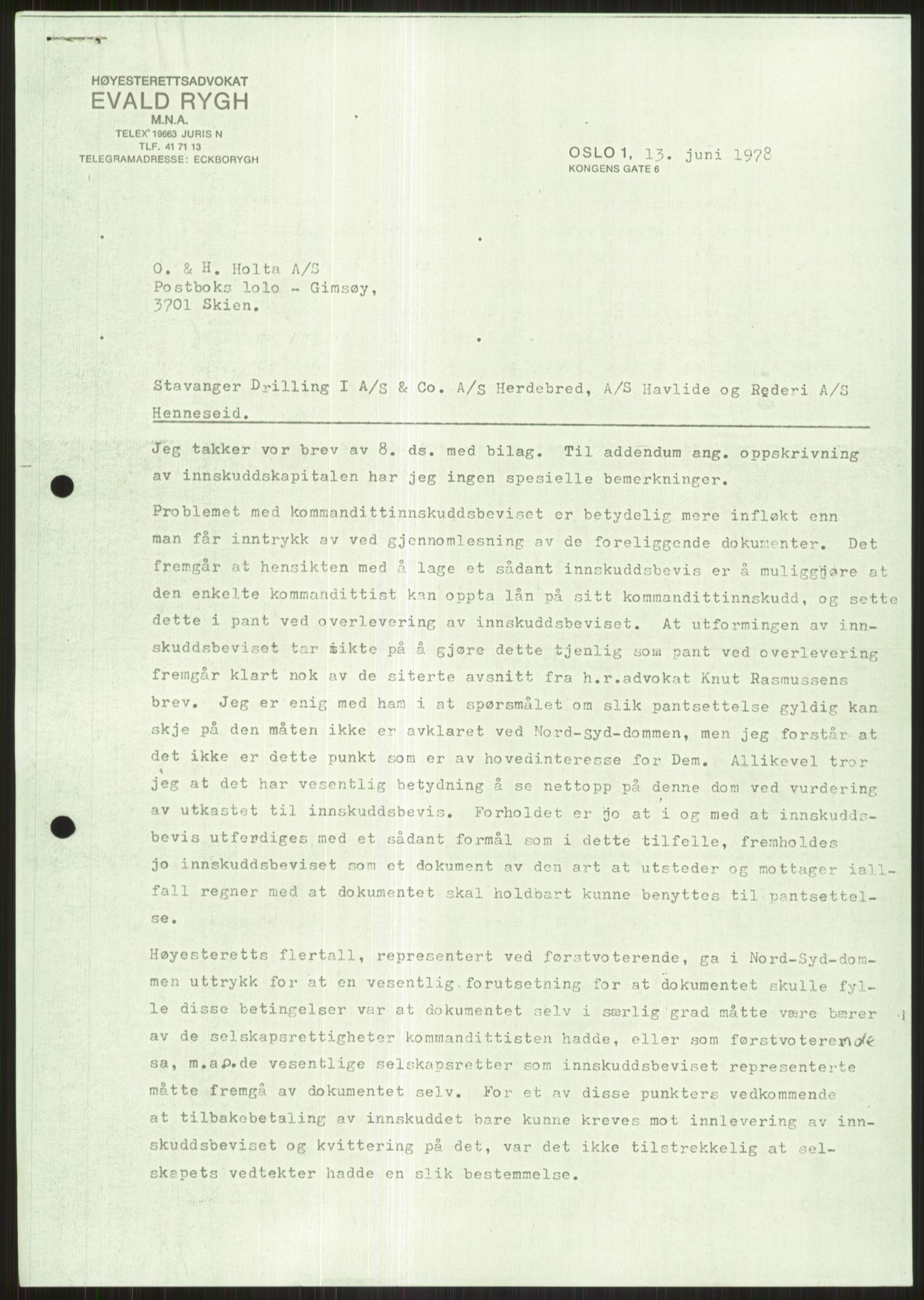 Pa 1503 - Stavanger Drilling AS, SAST/A-101906/D/L0005: Korrespondanse og saksdokumenter, 1974-1985, p. 594