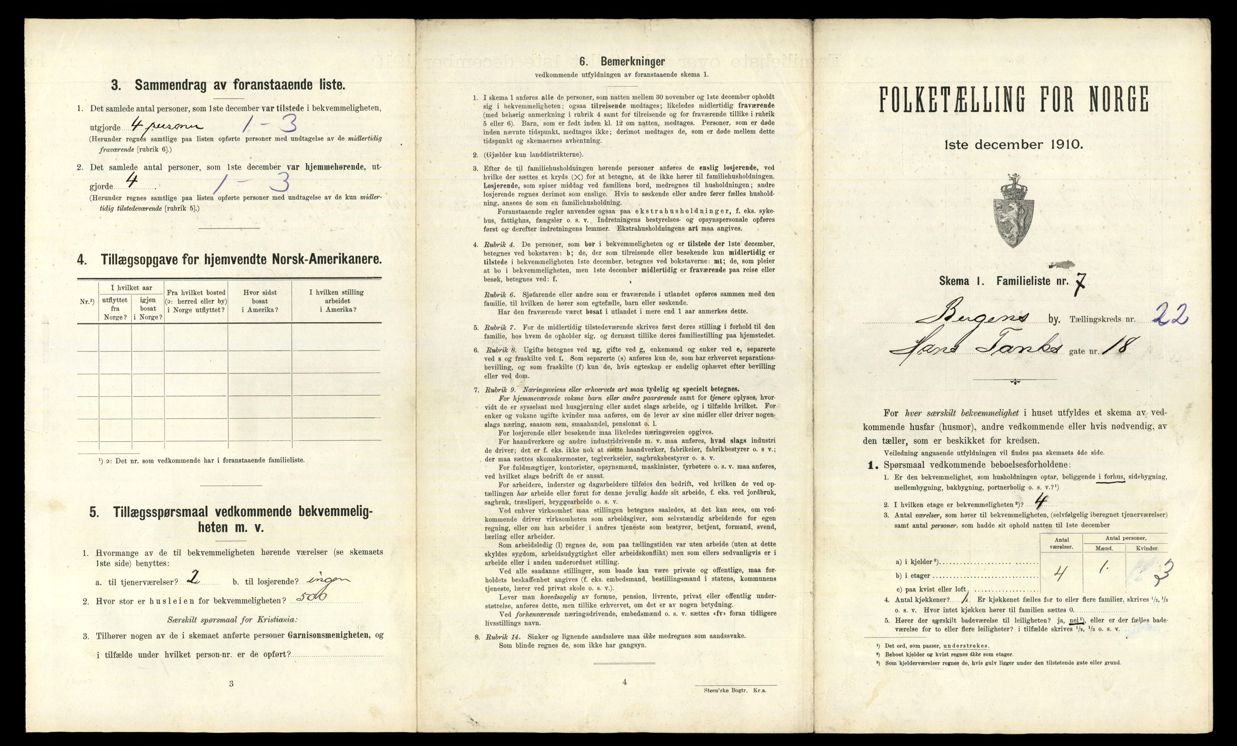 RA, 1910 census for Bergen, 1910, p. 7403