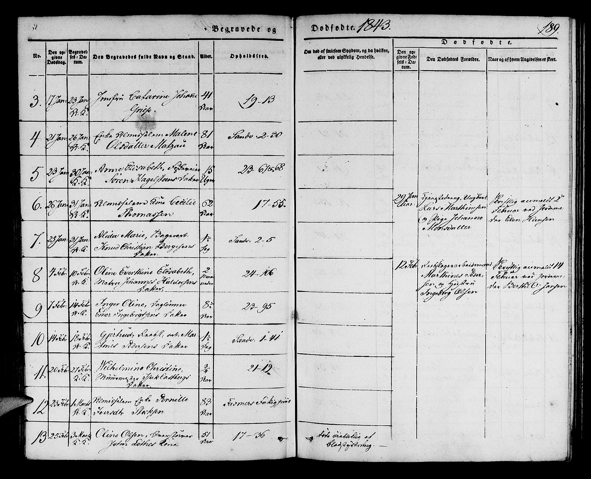 Korskirken sokneprestembete, AV/SAB-A-76101/H/Haa/L0043: Parish register (official) no. E 1, 1834-1848, p. 189