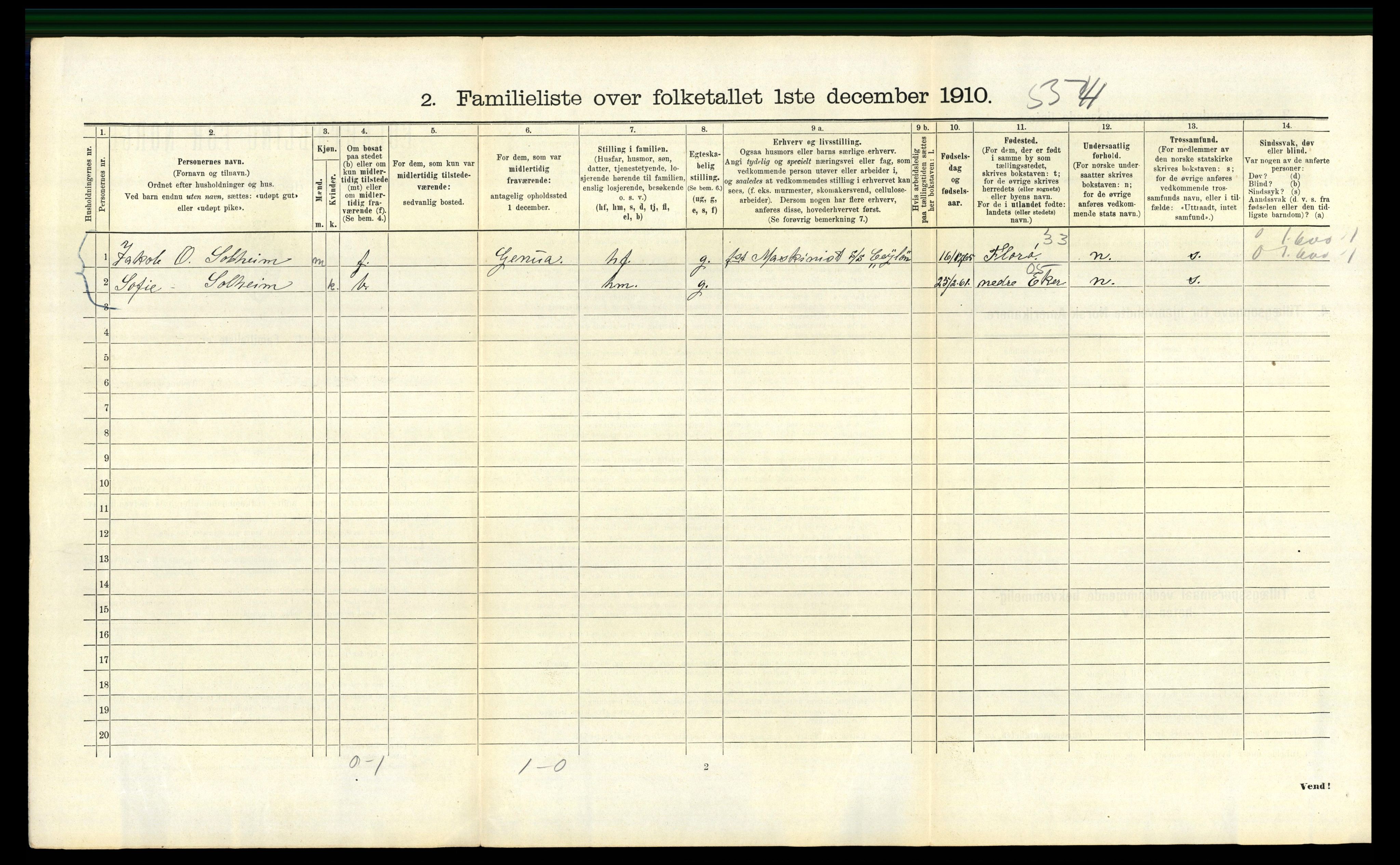 RA, 1910 census for Bergen, 1910, p. 38960