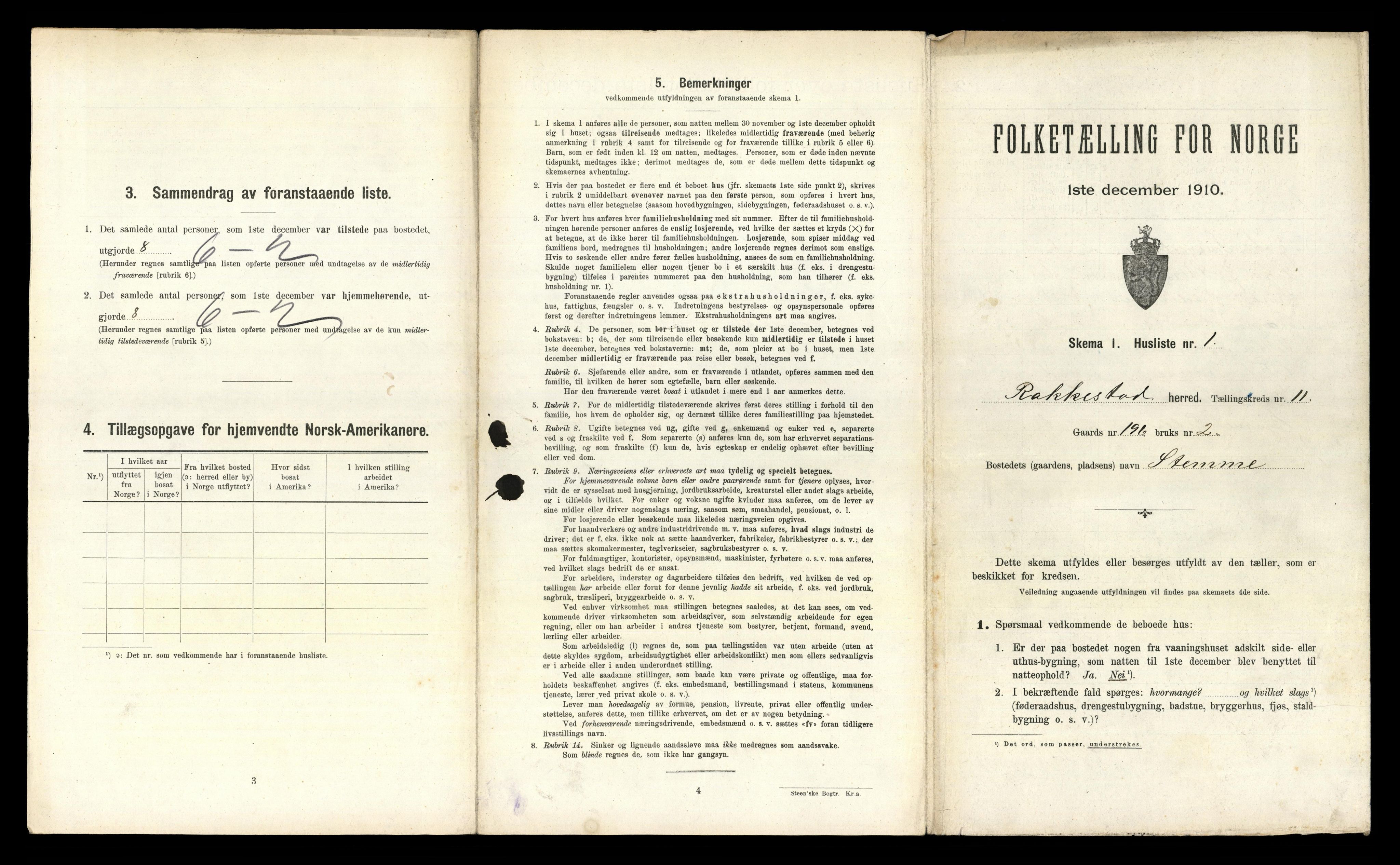 RA, 1910 census for Rakkestad, 1910, p. 1657